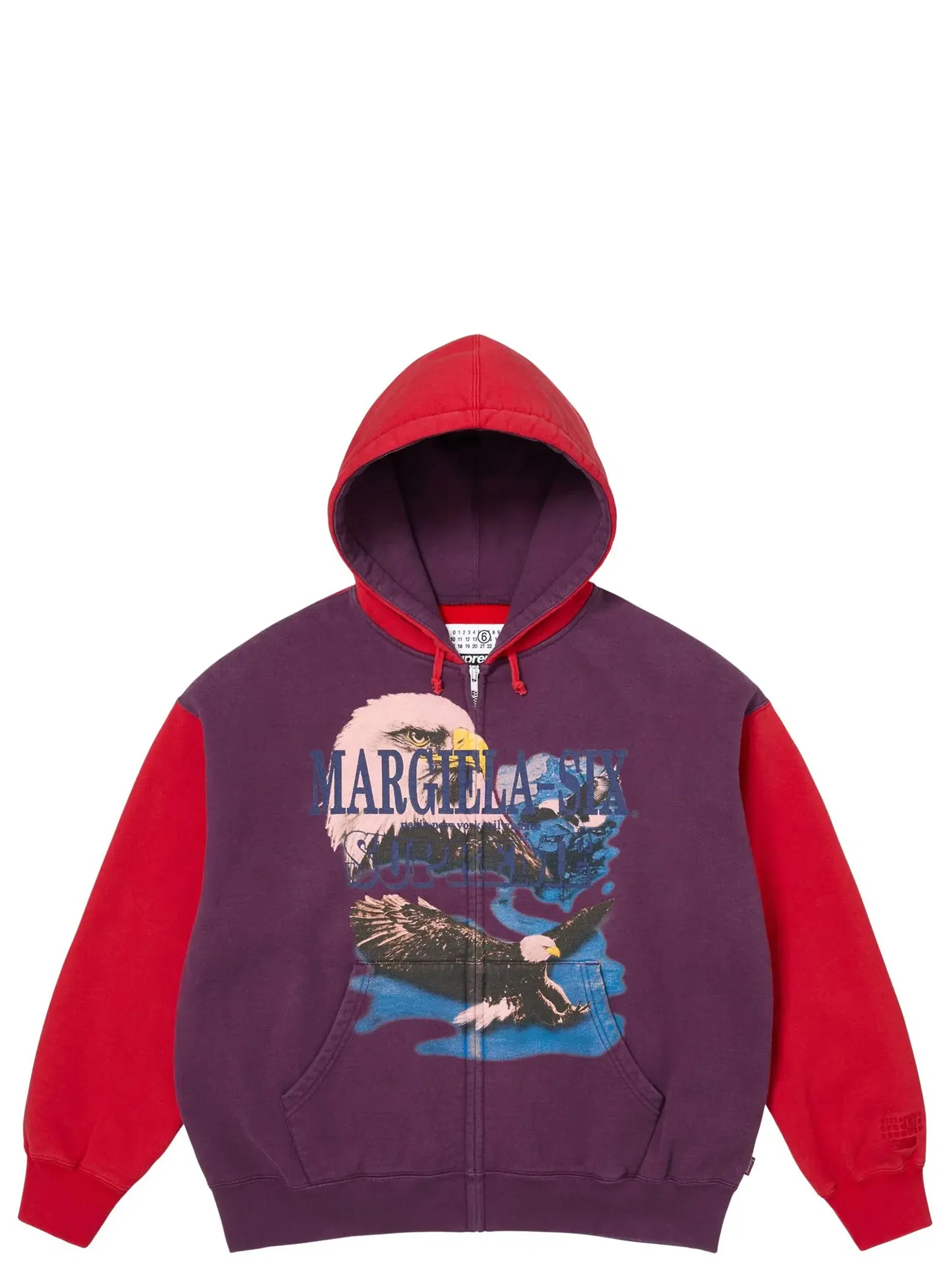Худи Supreme SS26 MM6 Maison Margiela x Eagle Zip Up Hooded Sweatshirt "Purple" | Farsel
