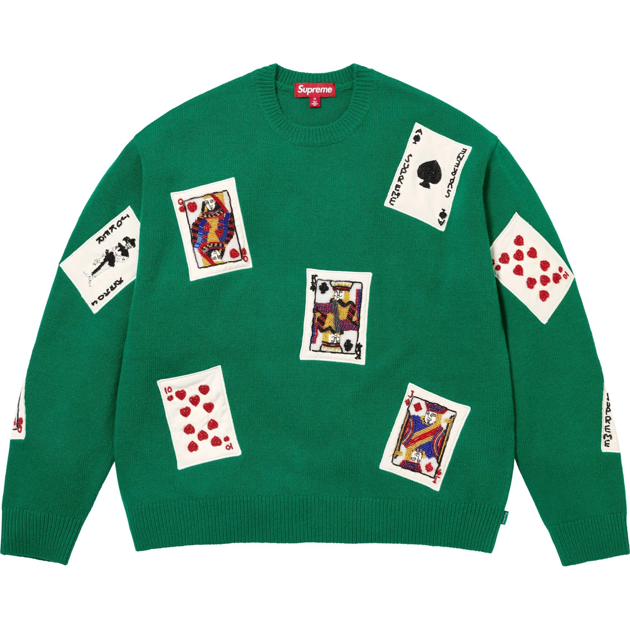 Свитеры Supreme FW25 Beaded Cards Sweater "Green" | Farsel