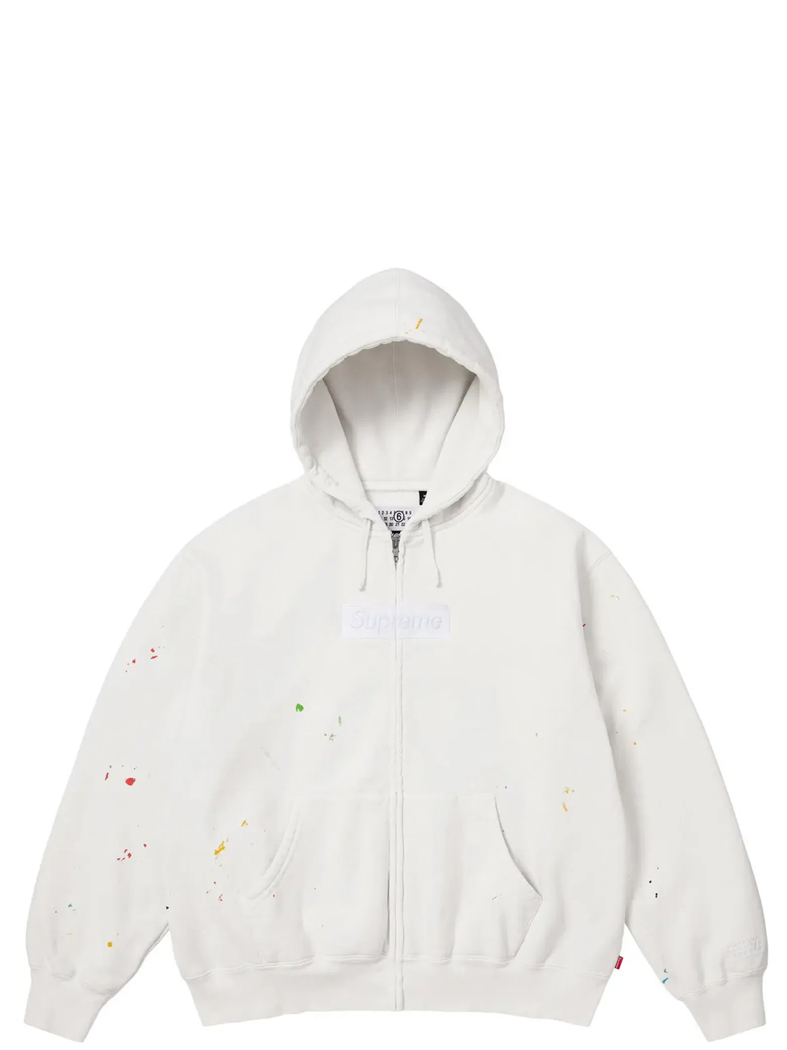 Худи Supreme SS26 MM6 Maison Margiela x Box Logo Zip Up Hooded Sweatshirt "White" | Farsel