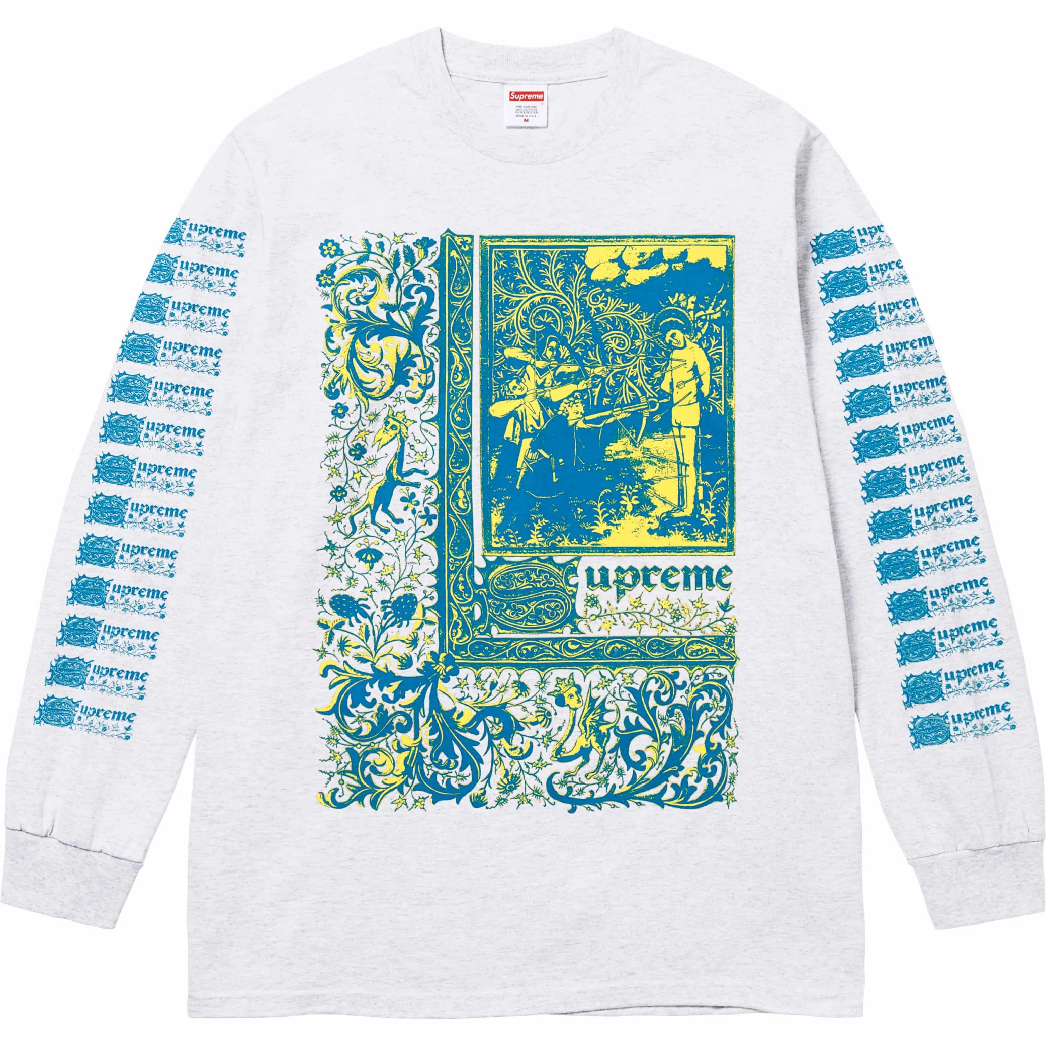Лонгсливы Supreme SS24 Saint Sebastian L/S Tee "Ash Grey" | Farsel