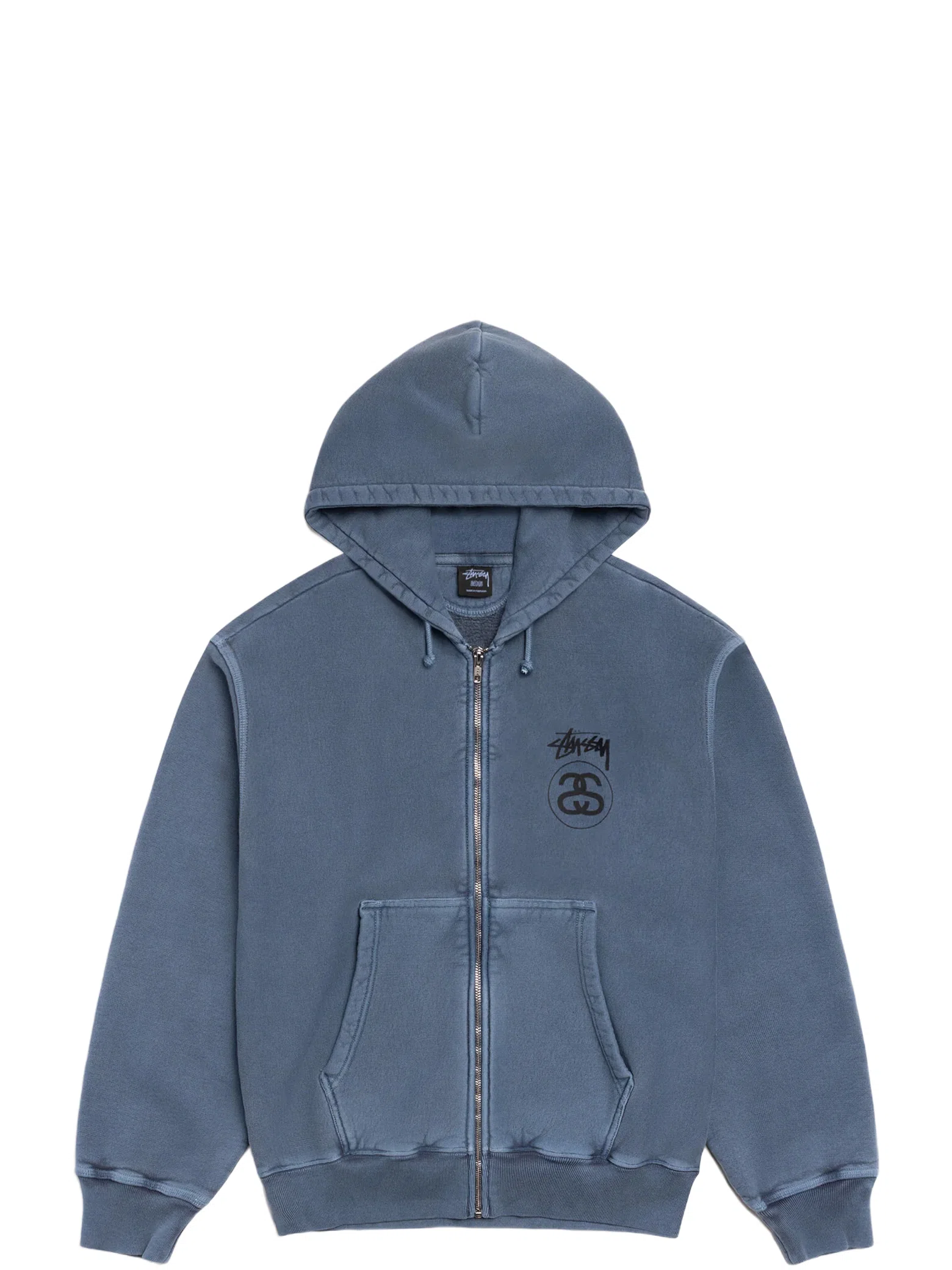 Худи Stussy Stock Link Zip Hoodie Pigment Dyed "Navy" | Farsel