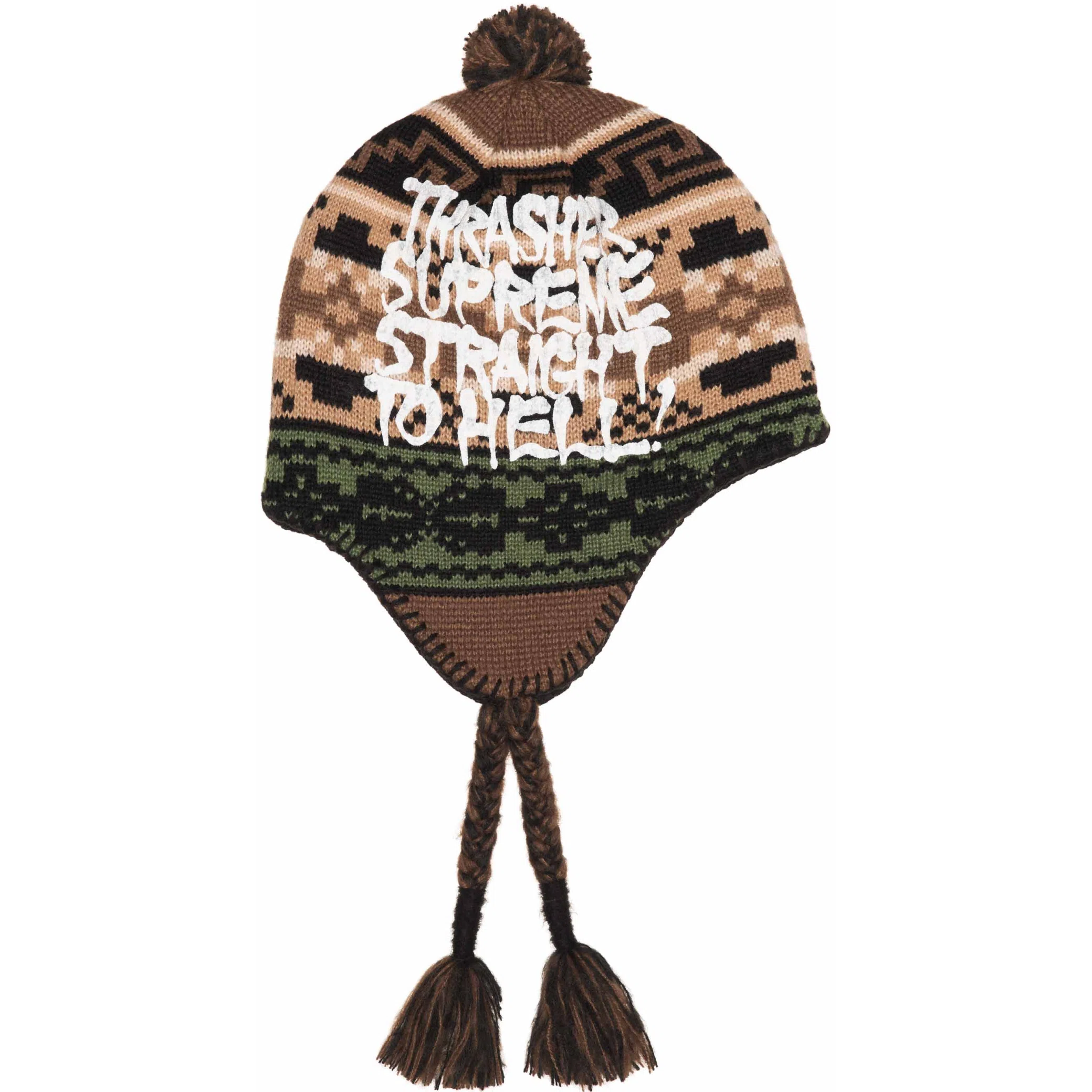  Supreme FW24 Thrasher Earflap Beanie "Brown" | Farsel