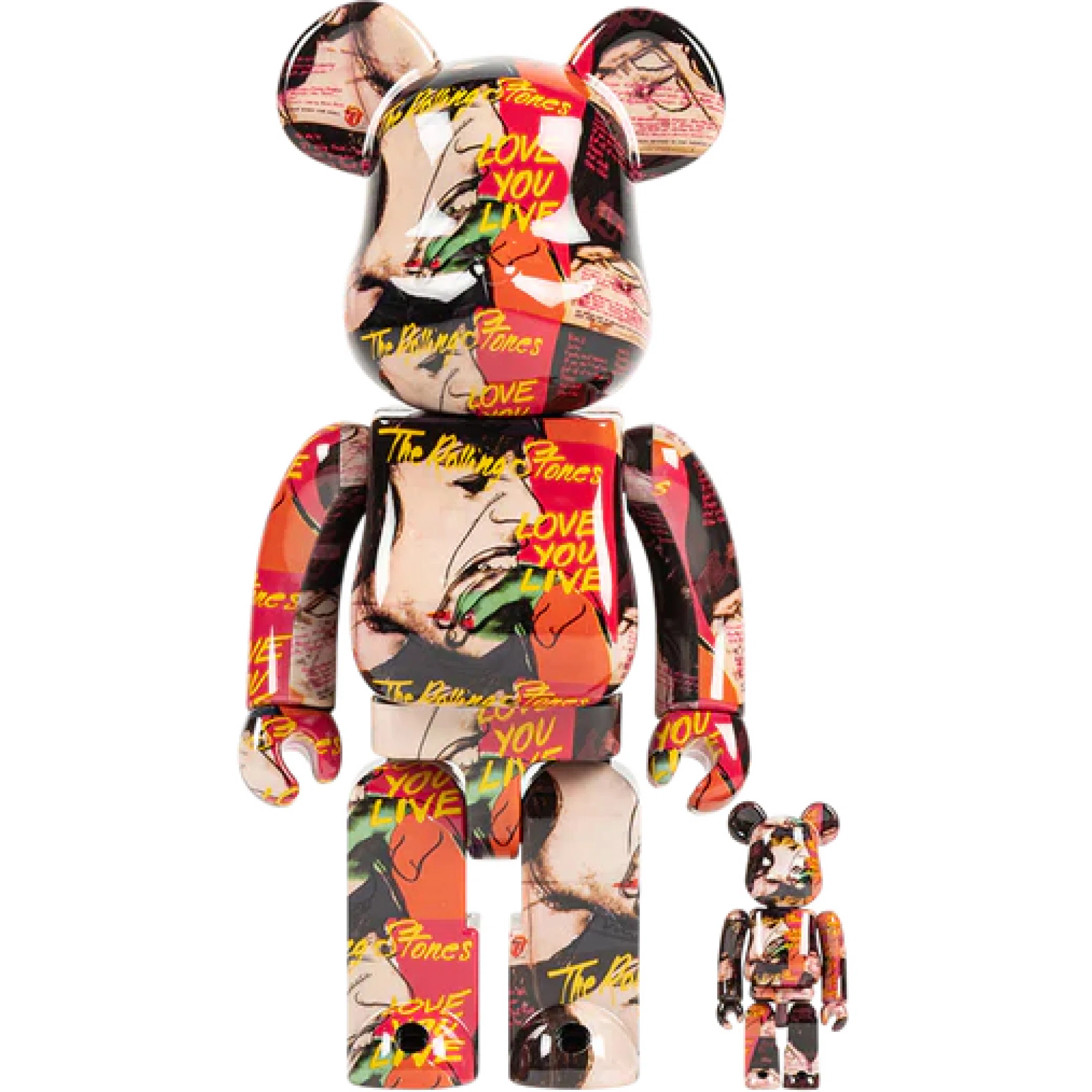  Medicom Toy Bearbrick Andy Warhol "The Rolling Stones (Love You Live) 100% & 400%" | Farsel