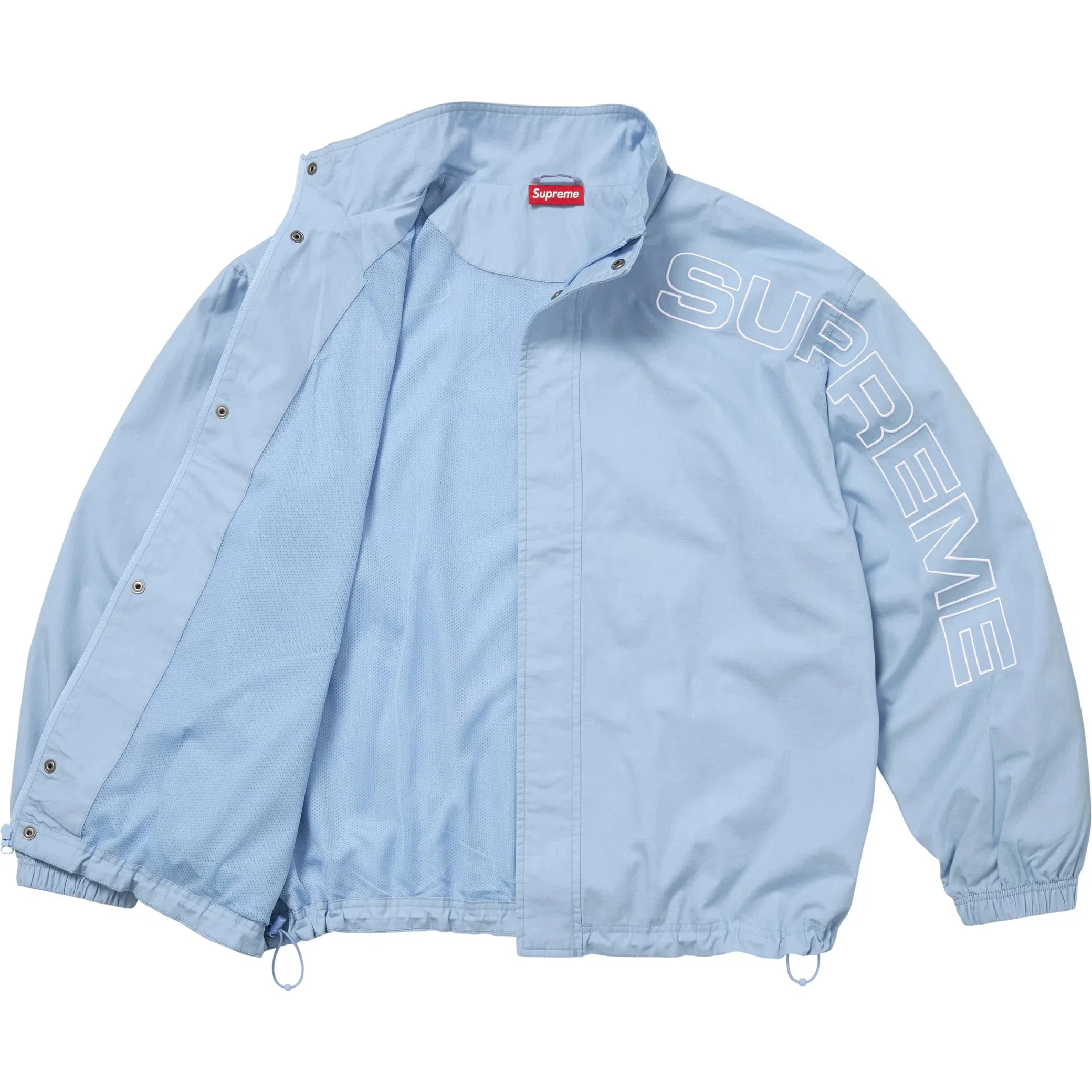  Supreme FW25 Spellout Embroidered Ripstop Track Jacket "Light Blue" | Farsel