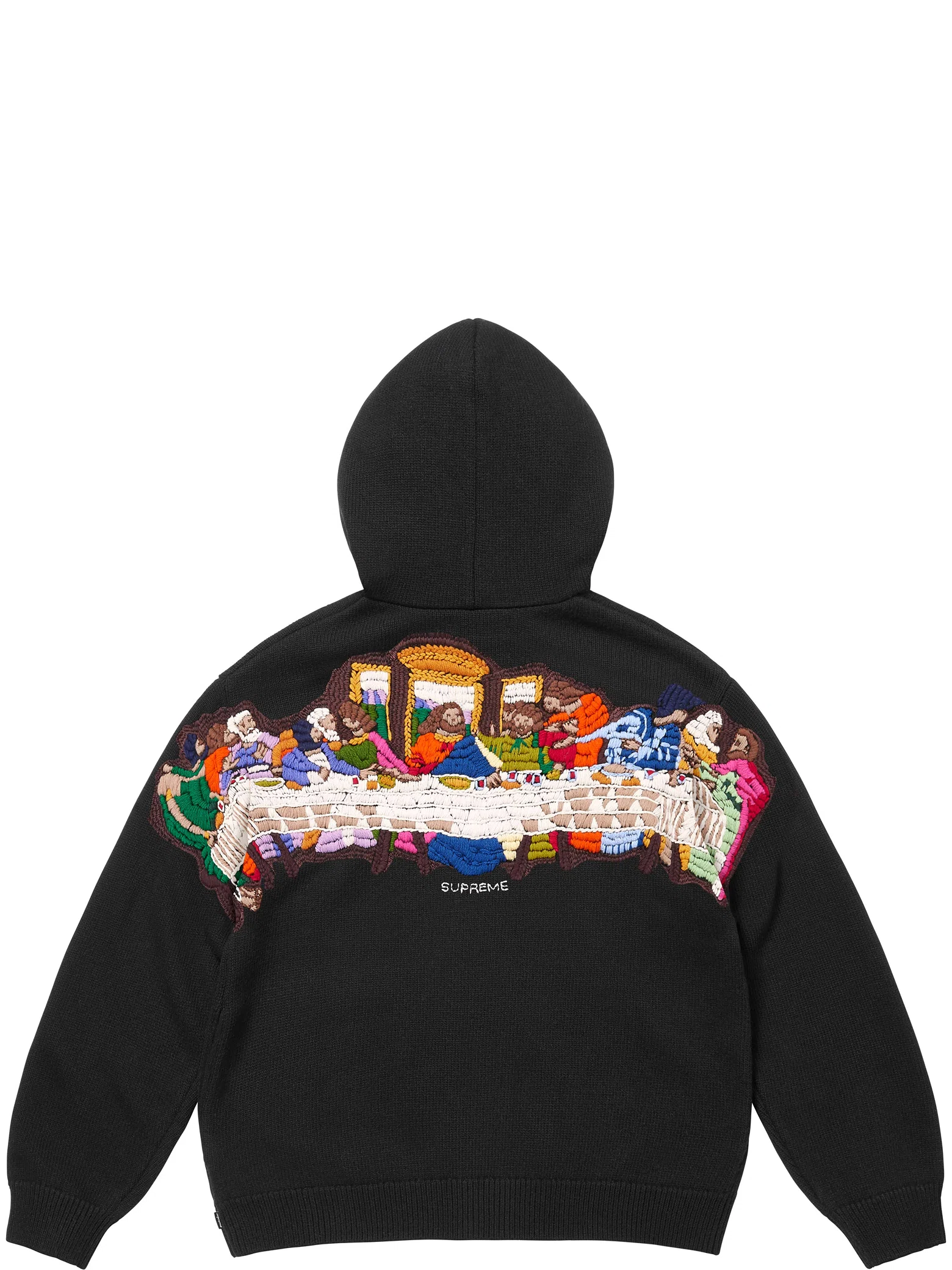 Худи Supreme SS25 Last Supper Embroidered Zip Up Hooded Sweater "Black" | Farsel