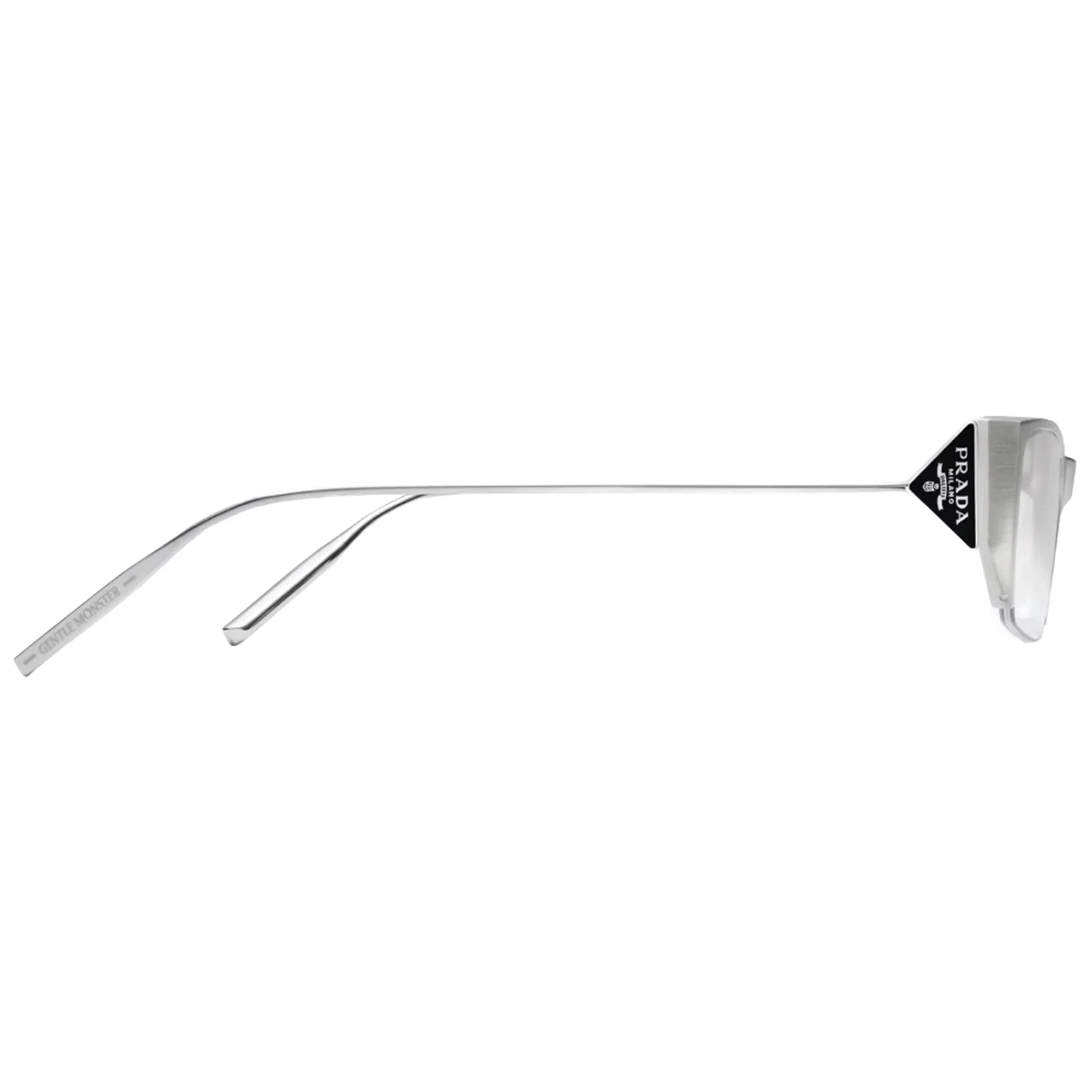 Очки Gentle Monster Prada X 2 A02 Square Glasses "Glossy Silver Metal" | Farsel