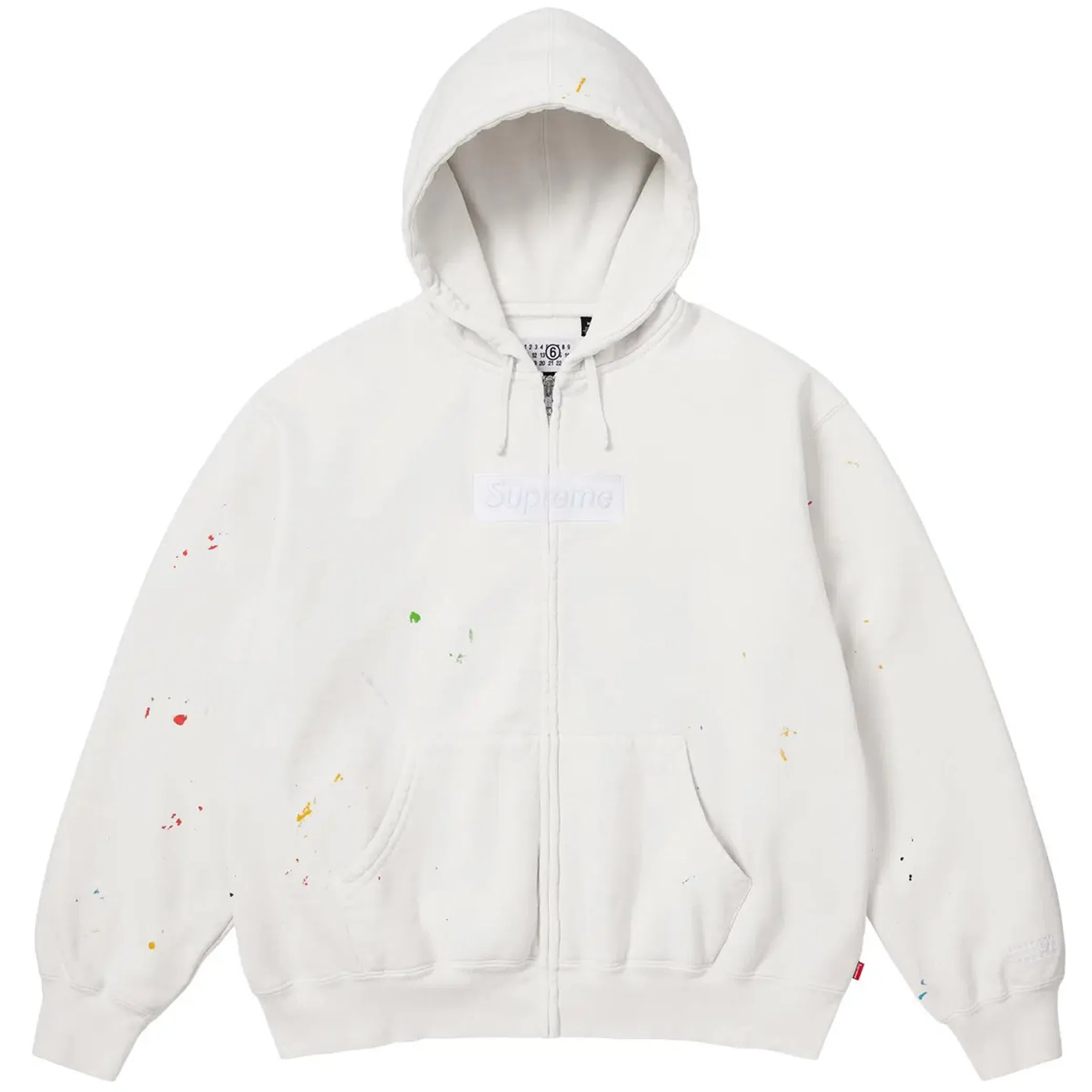 Худи Supreme MM6 Maison Margiela x Box Logo Zip Up Hooded Sweatshirt "White" | Farsel