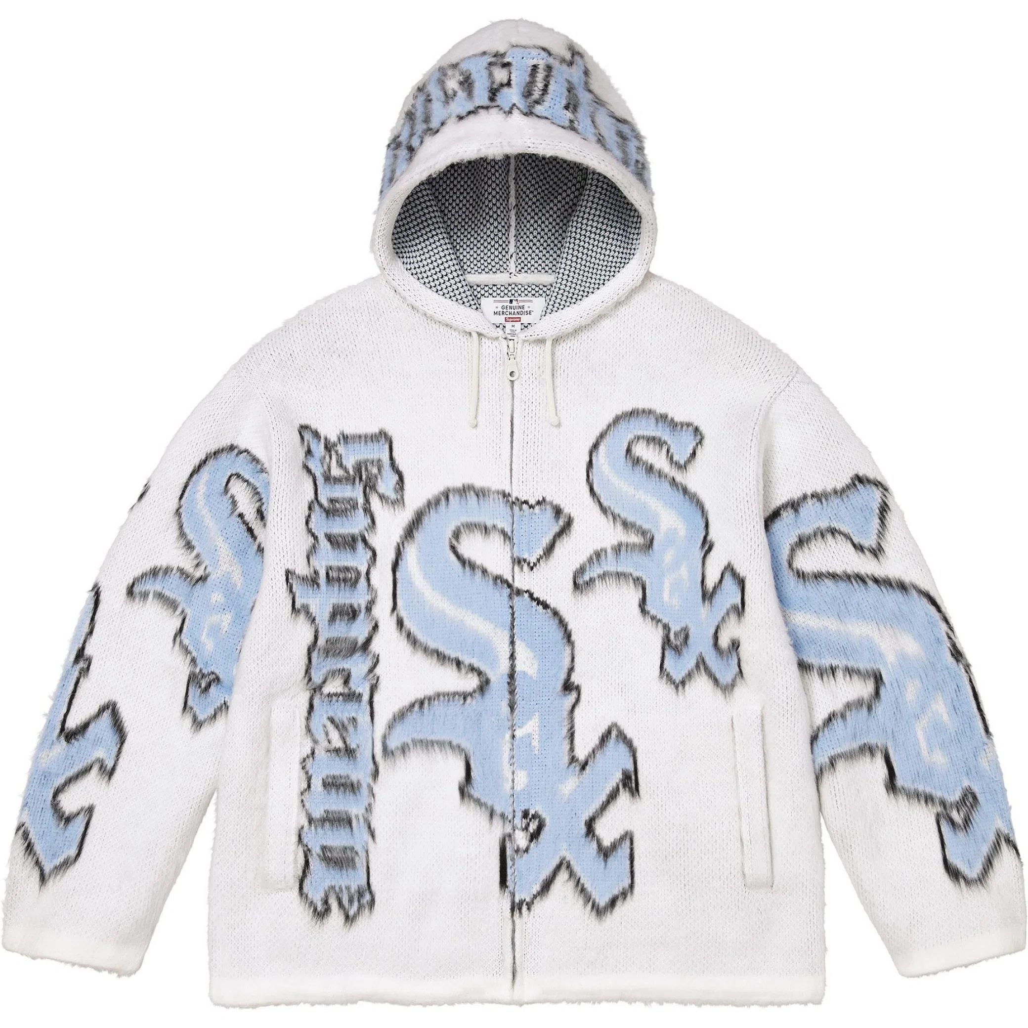 Худи Supreme FW25 Chicago White Sox Zip Up Hooded Sweater "White" | Farsel