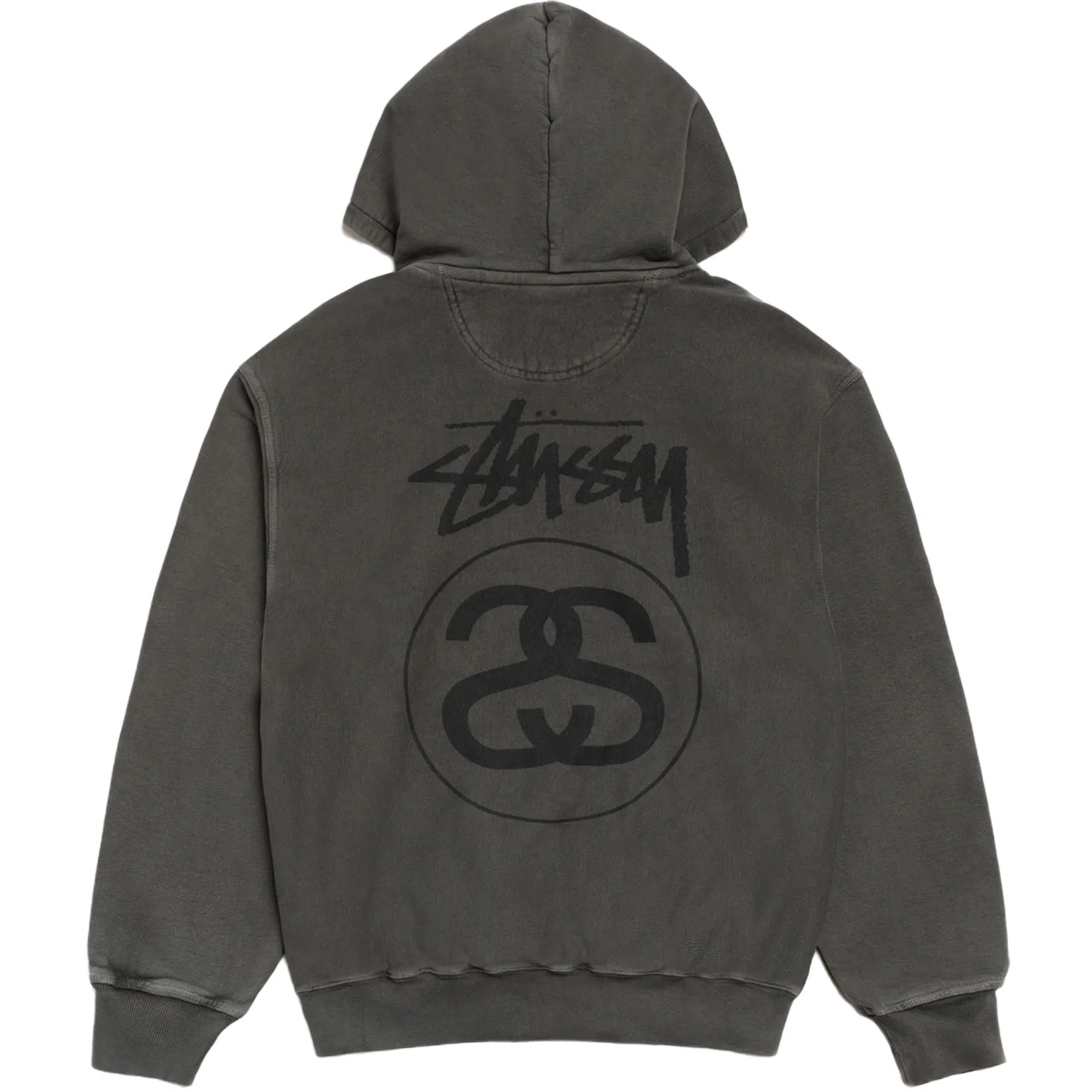 Худи Stussy Stock Link Zip Hoodie Pigment Dyed "Black" | Farsel