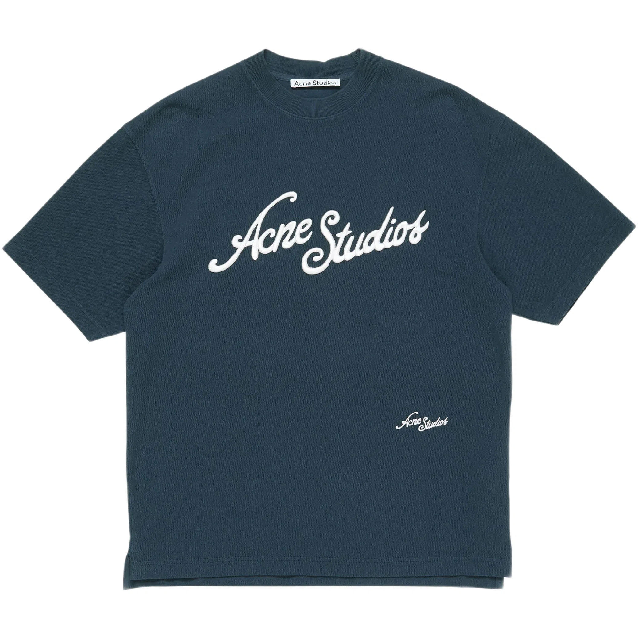 Футболки Acne Studios Logo T-shirt Relaxed Fit "Deep Blue" | Farsel
