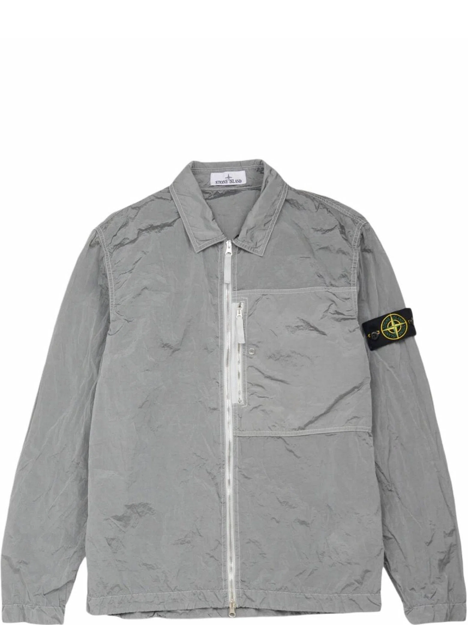 Рубашки Stone Island Nylon Metal In Econyl Overshirt "Pearl Grey" | Farsel