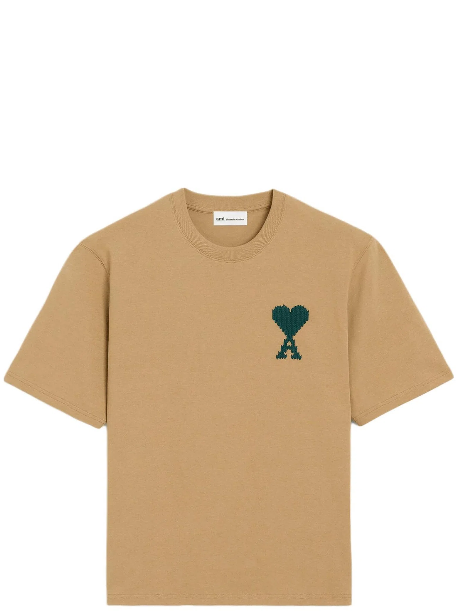 Футболки Ami Paris Cotton Ami De Coeur T-shirt "Camel / Evergreen" | Farsel