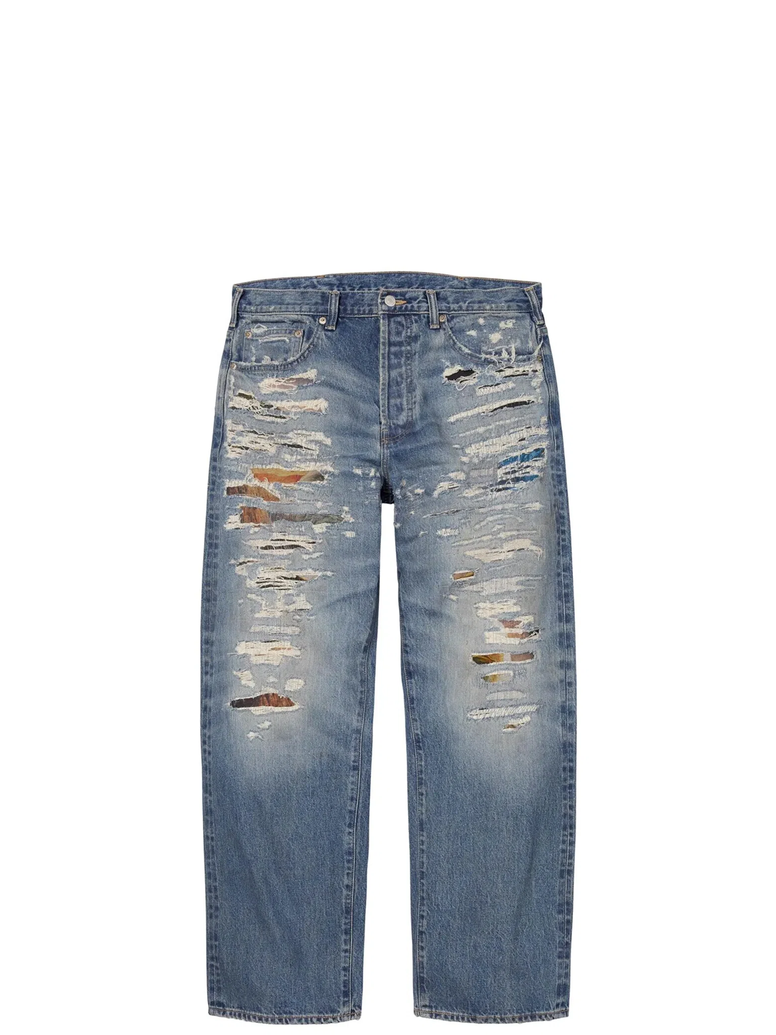 Джинсы Supreme SS26 MM6 Maison Margiela x Distressed Loose Fit Selvedge Jean "Washed Indigo" | Farsel