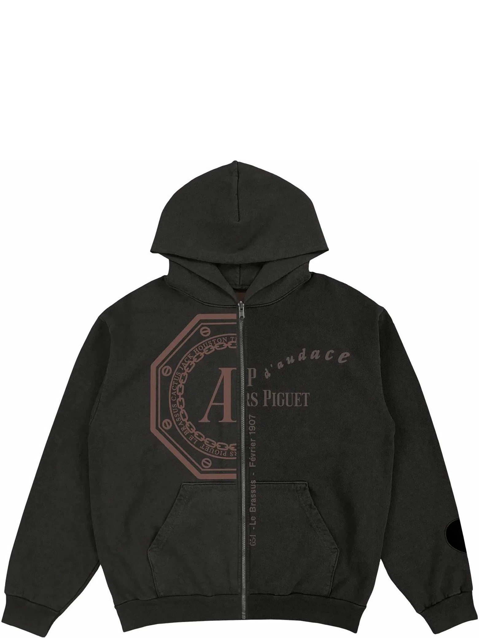 Худи Travis Scott FW23 Audemars Piguet Split Logo Zip-Up Hoodie "Black" | Farsel