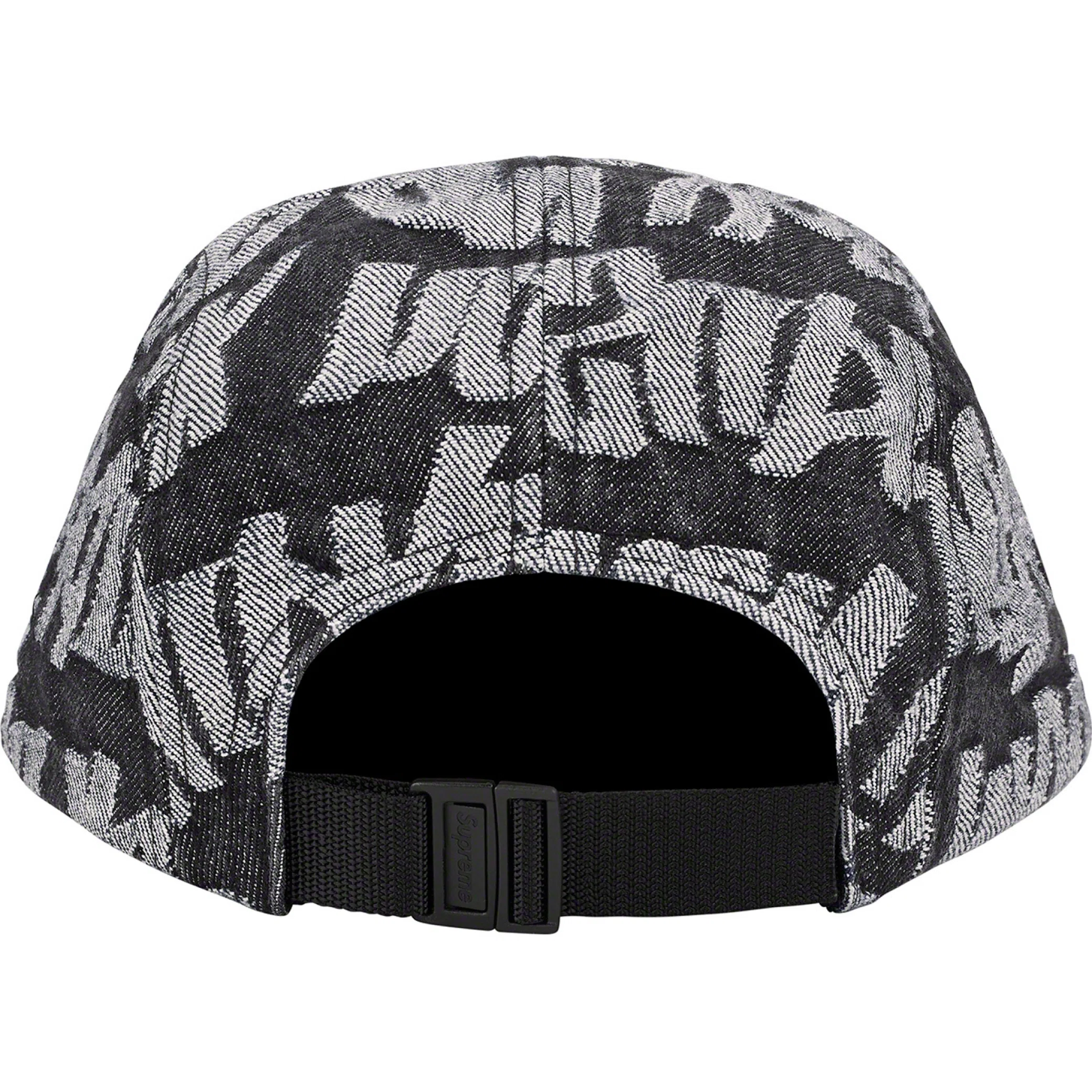  Supreme SS22 Fat Tip Jacquard Denim Camp Cap "Black" | Farsel