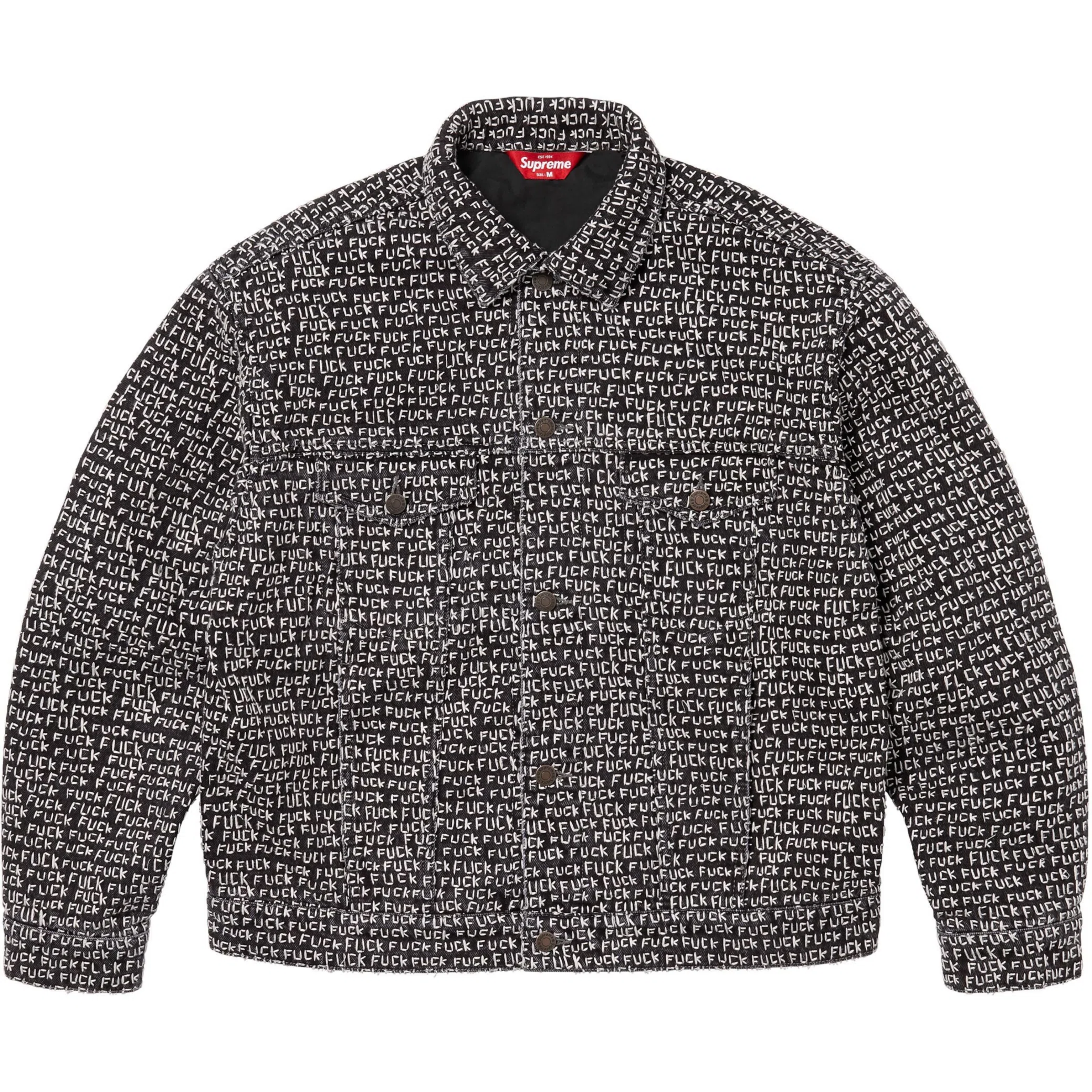 Куртки Supreme SS25 Fuck Stitch Denim Trucker Jacket "Black" | Farsel