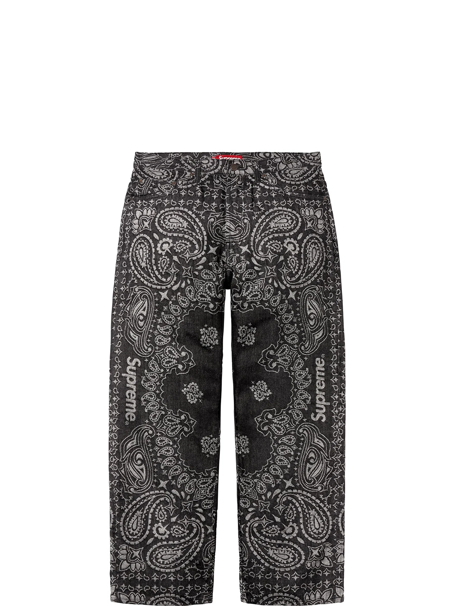 Джинсы Supreme SS25 Bandana Jacquard Baggy Jean "Black" | Farsel