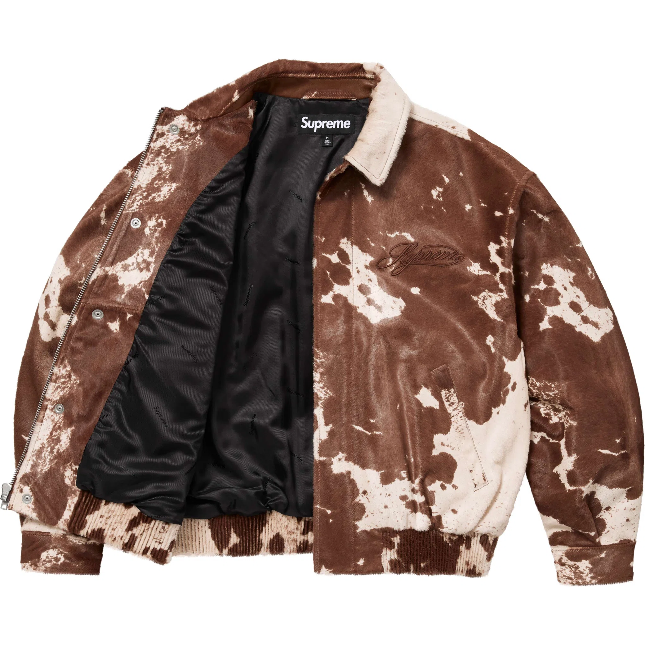  Supreme SS25 Ponyhair Varsity Jacket "Cow" | Farsel