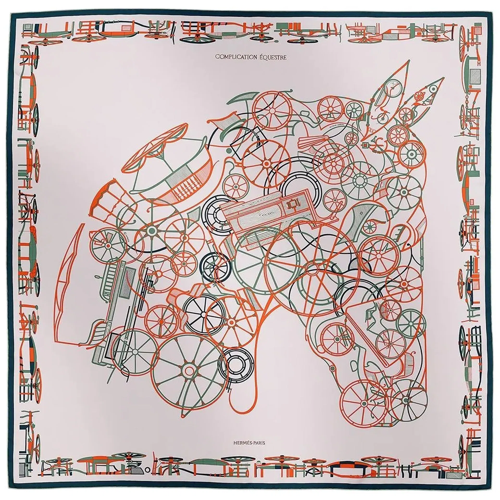 Платки Hermes Complication Equestre Scarf 90 "Rose" | Farsel