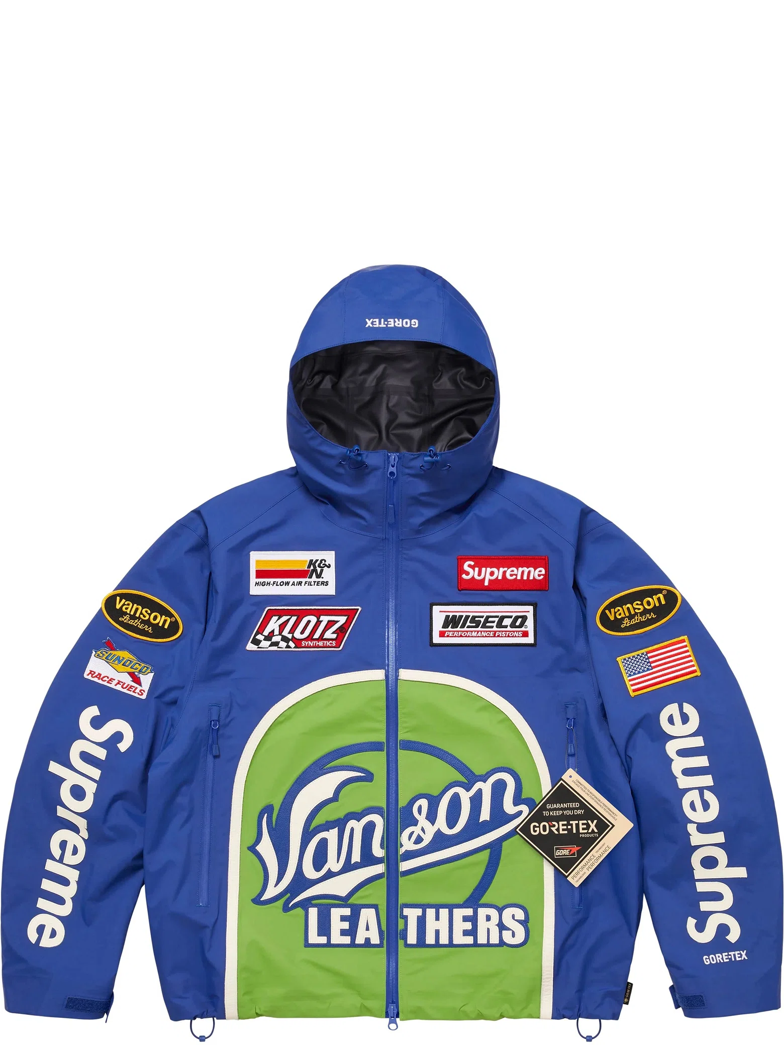 Куртки Supreme FW25 Vanson Leathers GORE-TEX Shell Jacket "Royal" | Farsel
