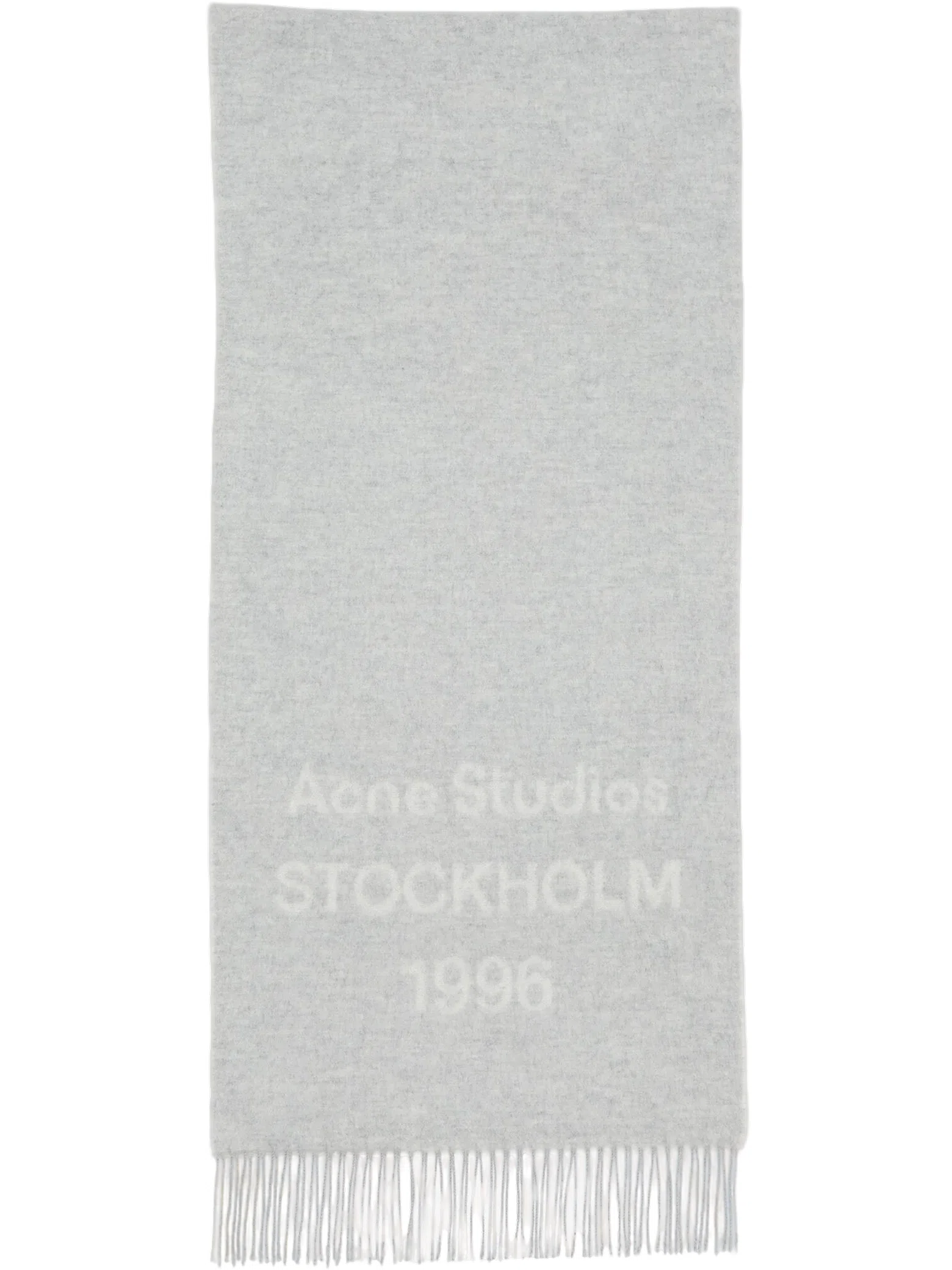 Шарфы Acne Studios Logo scarf Wide "Light Grey Melange / White" | Farsel