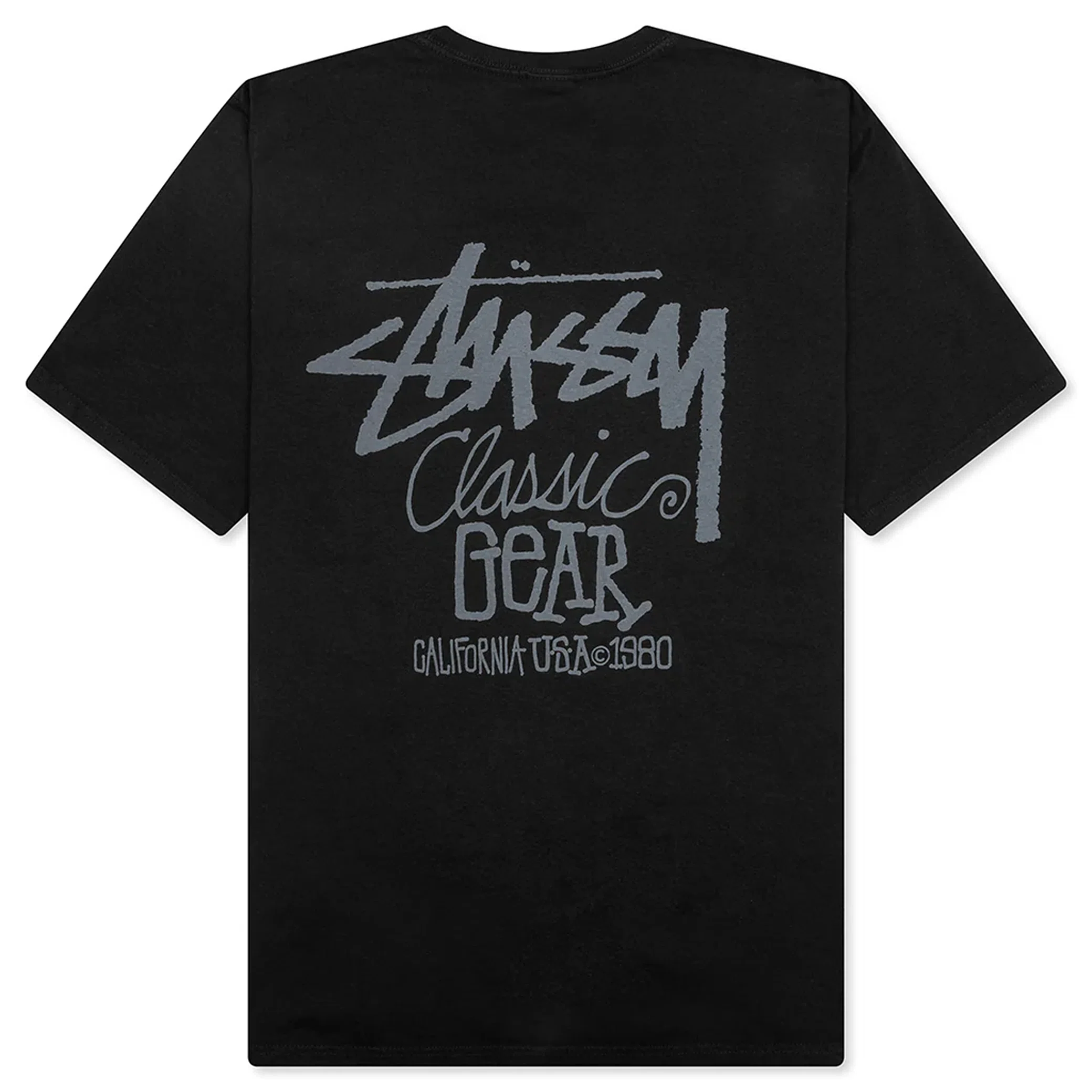 Футболки Stussy Classic Gear Tee Pigment Dyed "Black" | Farsel