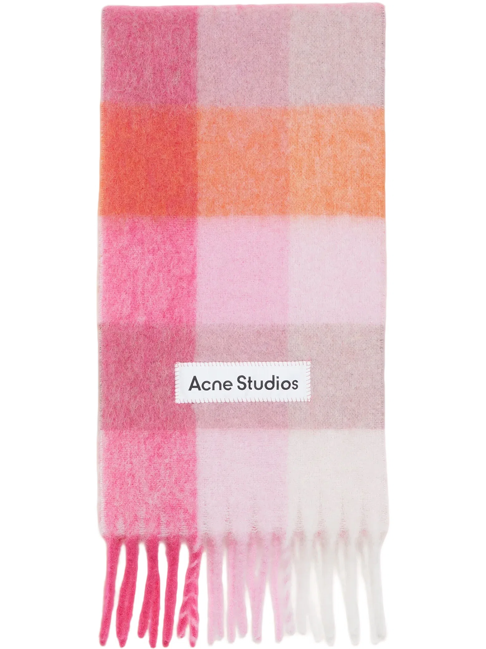 Шарфы Acne Studios Mohair Checked Scarf "Pink / Fuchsia / White" | Farsel