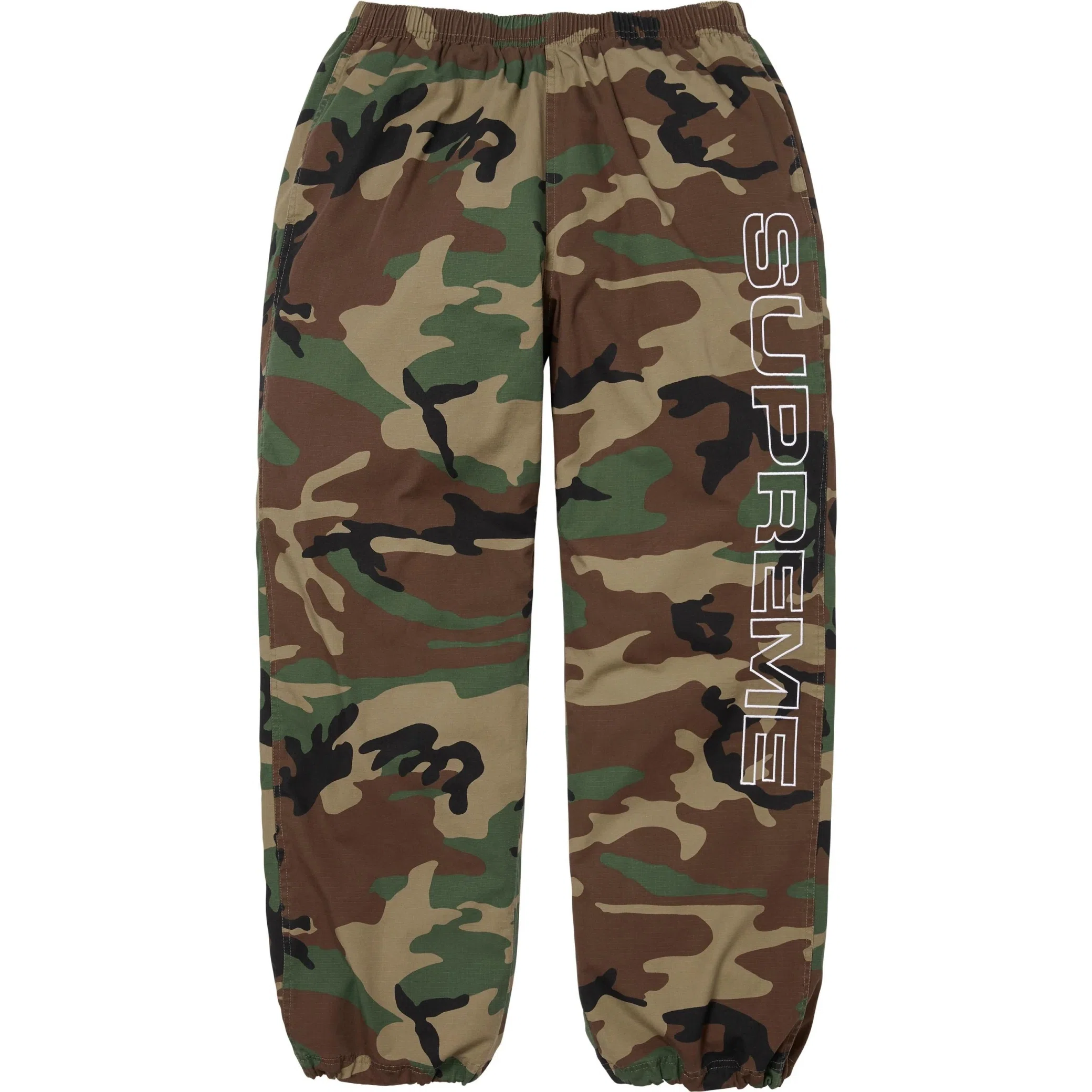  Supreme FW25 Spellout Embroidered Ripstop Track Pant "Woodland Camo" | Farsel