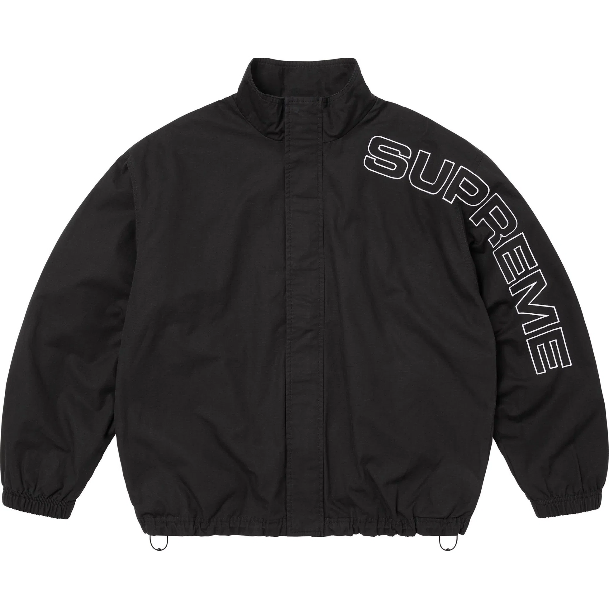 Куртки Supreme FW25 Spellout Embroidered Ripstop Track Jacket "Black" | Farsel