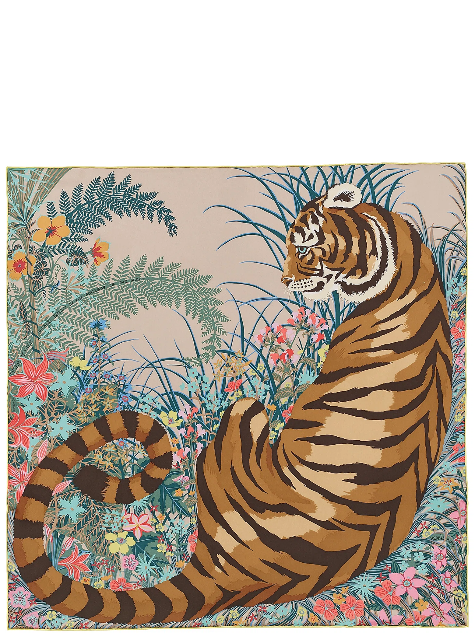 Платки Hermes Tyger Tyger Scarf 70 "Beige Cendre / Brun / Multicolore" | Farsel