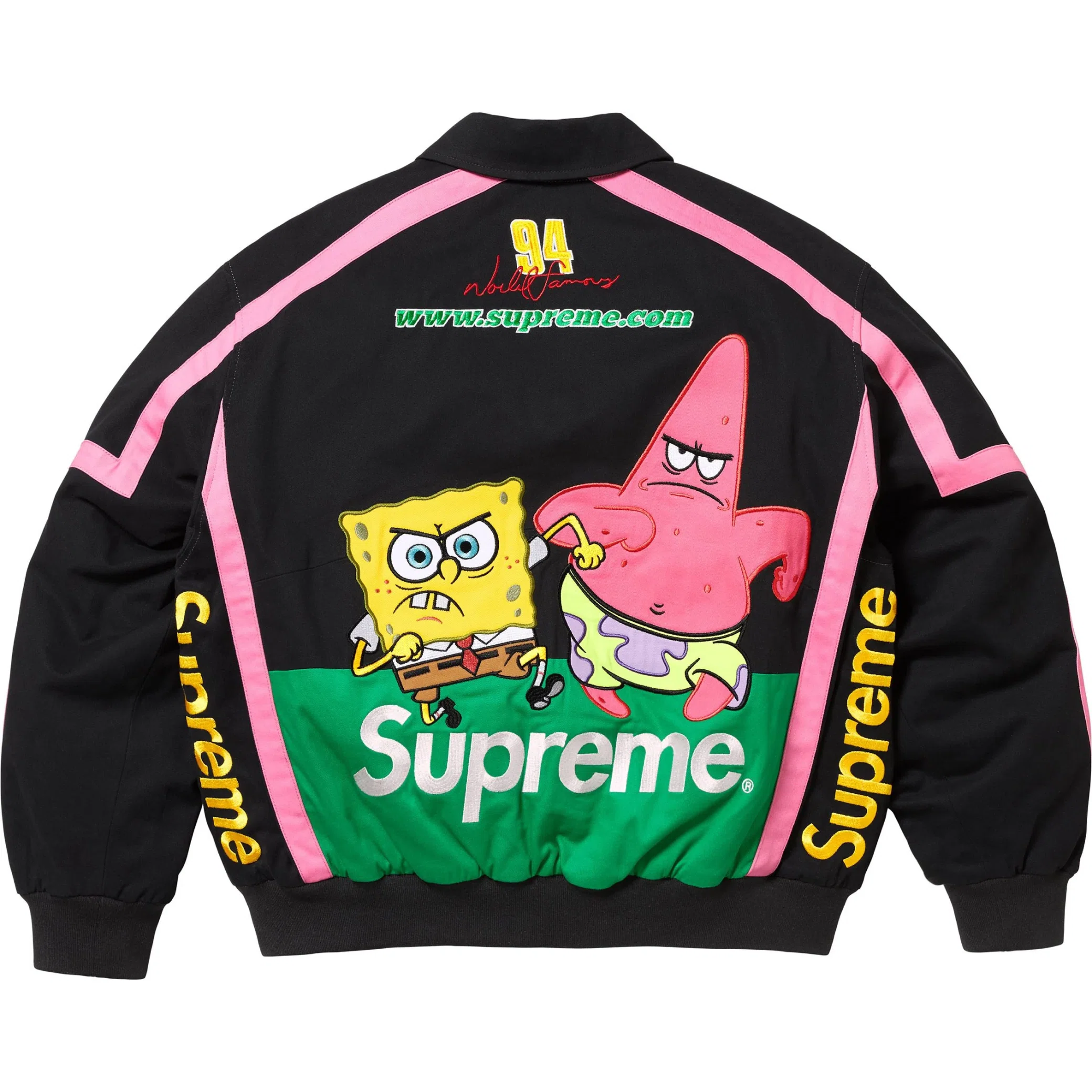 Куртки Supreme SS25 SpongeBob SquarePants Jeff Hamilton Racing Jacket "Black" | Farsel