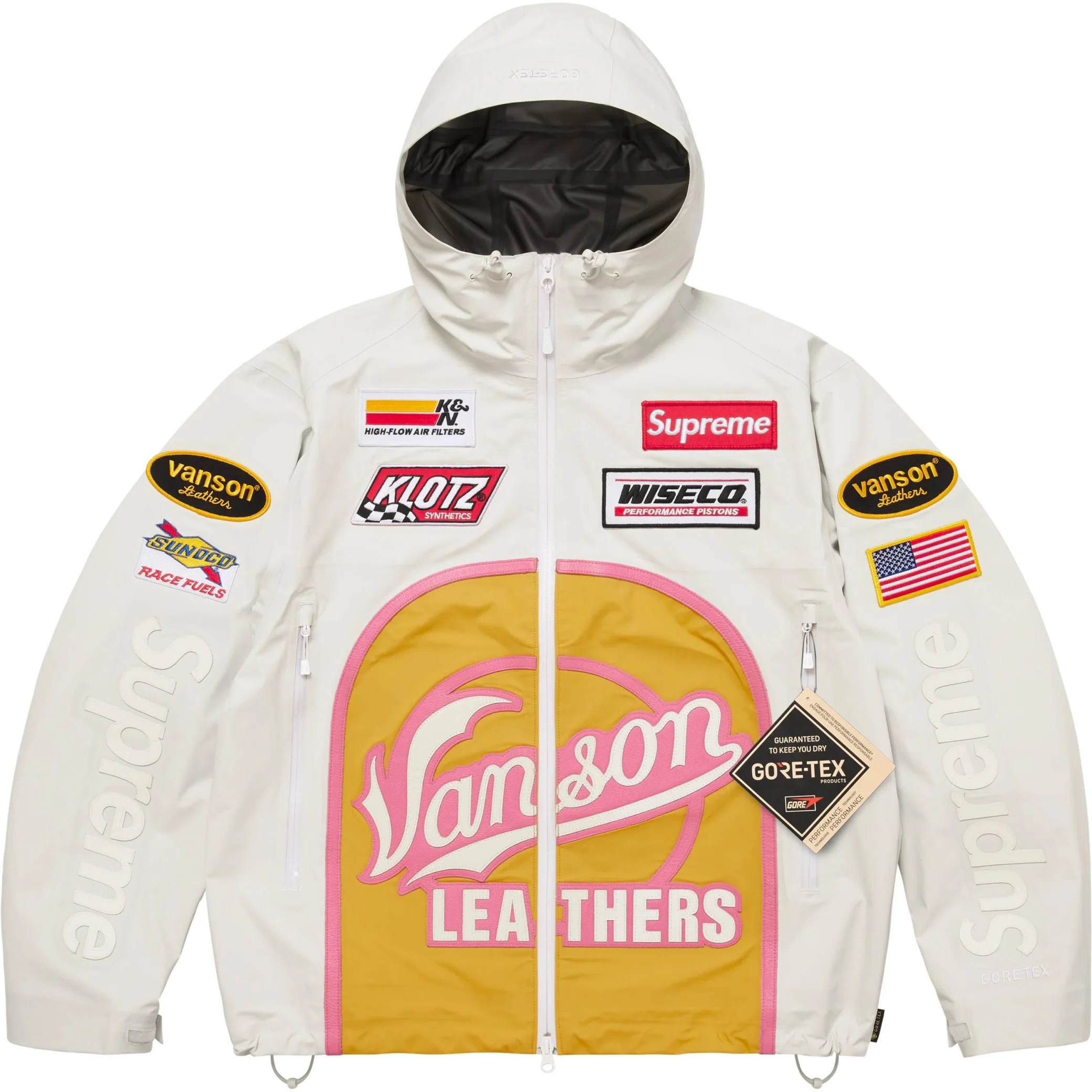  Supreme FW25 Vanson Leathers GORE-TEX Shell Jacket "White" | Farsel
