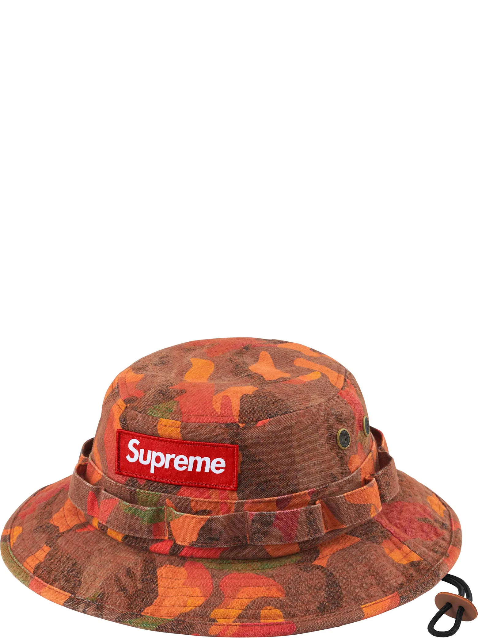 Панамы Supreme SS24 Washed Canvas Boonie "Orange Camo" | Farsel