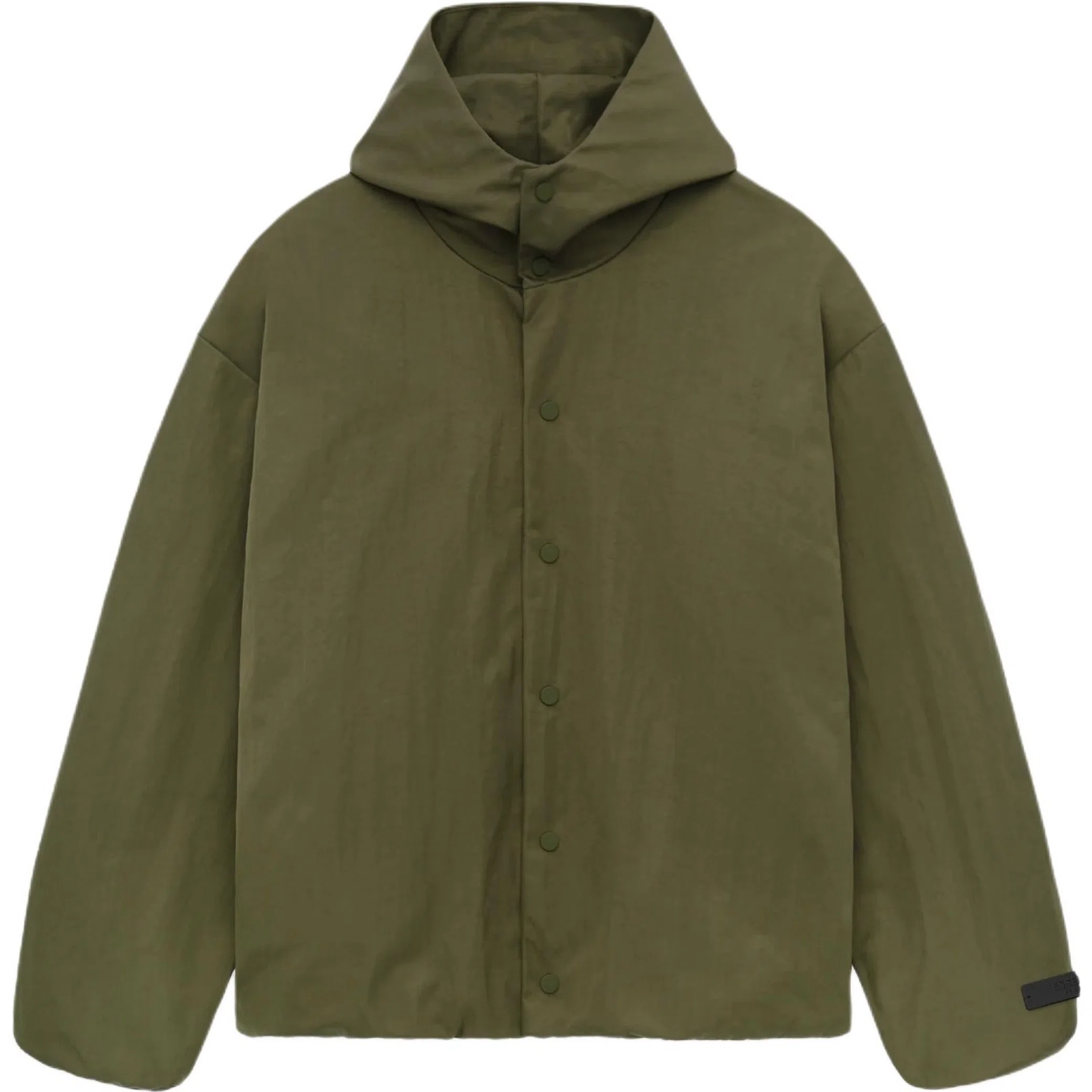 Fear of God FW24 Essentials Textured Nylon Hooded Coaches Jacket "Military" | Farsel