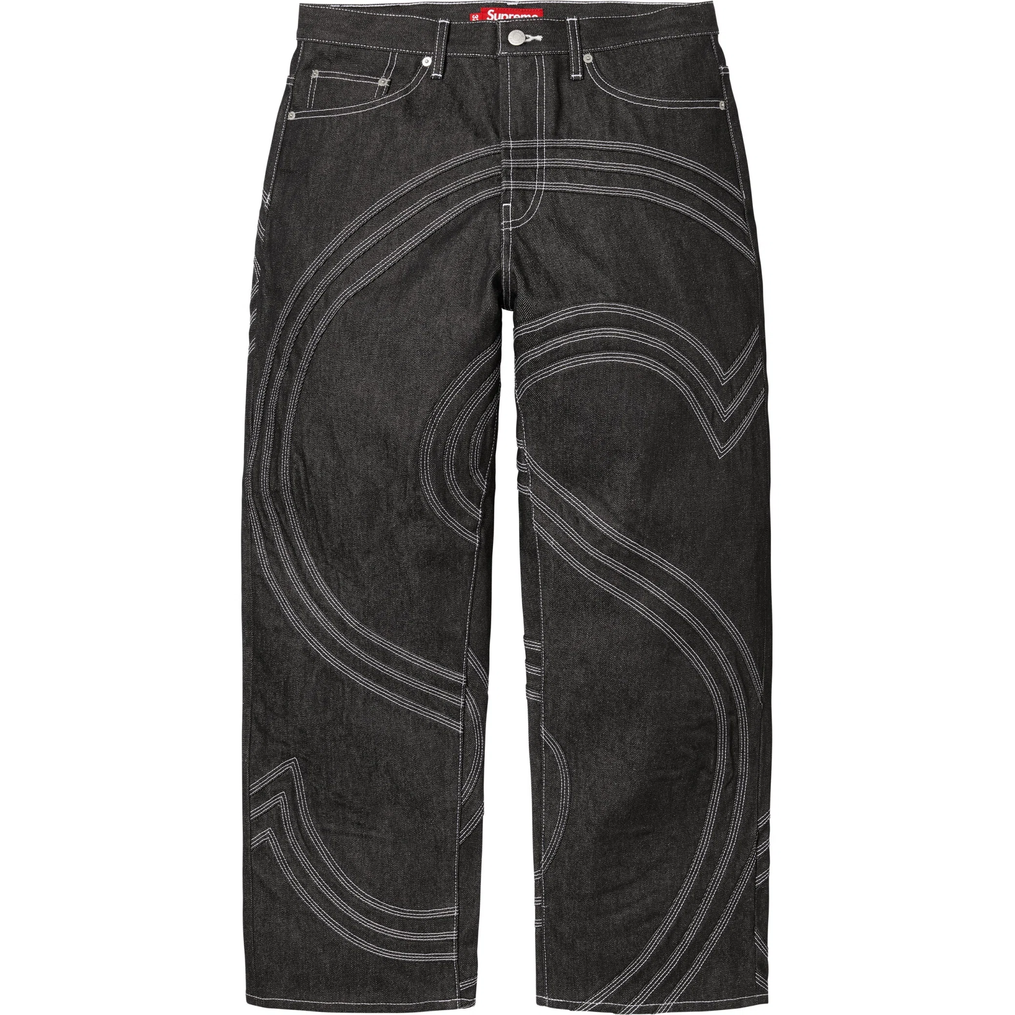 Джинсы Supreme SS25 S Logo Rigid Baggy Jean "Rigid Black" | Farsel