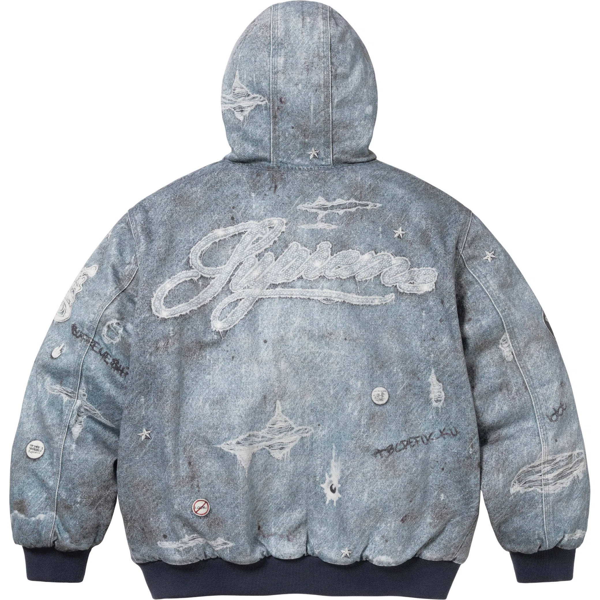 Куртки Supreme FW24 HJR Trompe L'oeil Hooded Work Jacket "Blue" | Farsel