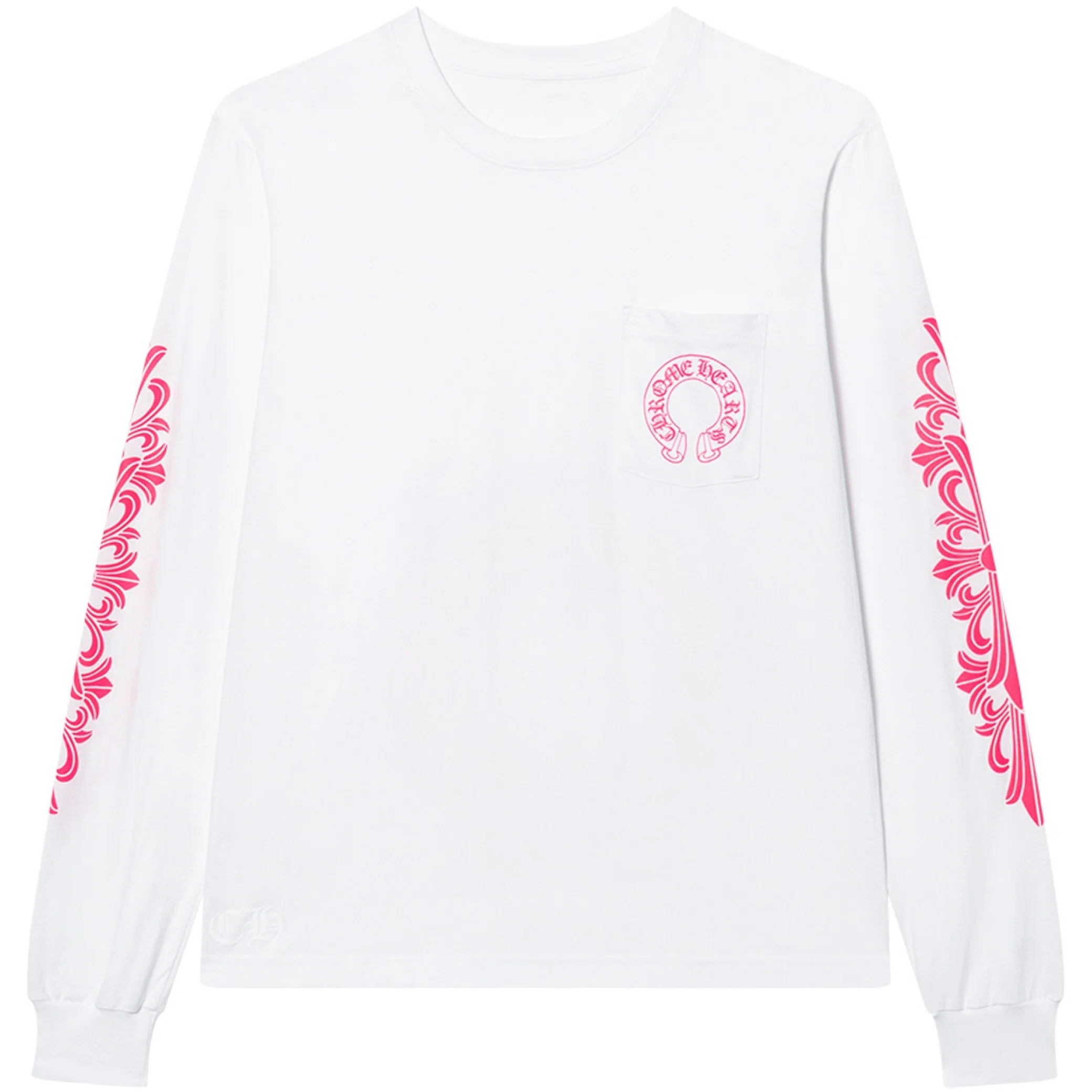 Лонгсливы Chrome Hearts Classic Horseshoe Long Sleeve "White Pink" | Farsel