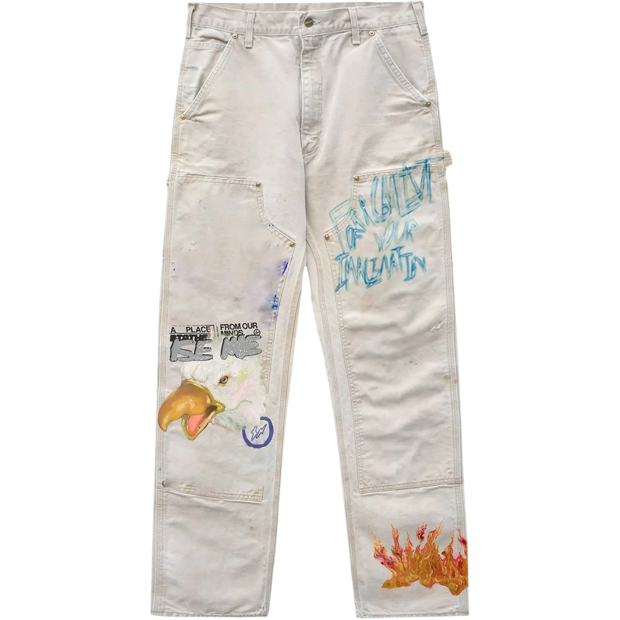 Джинсы Travis Scott FW21 Fragment Painters Imagination Pant "White" | Farsel