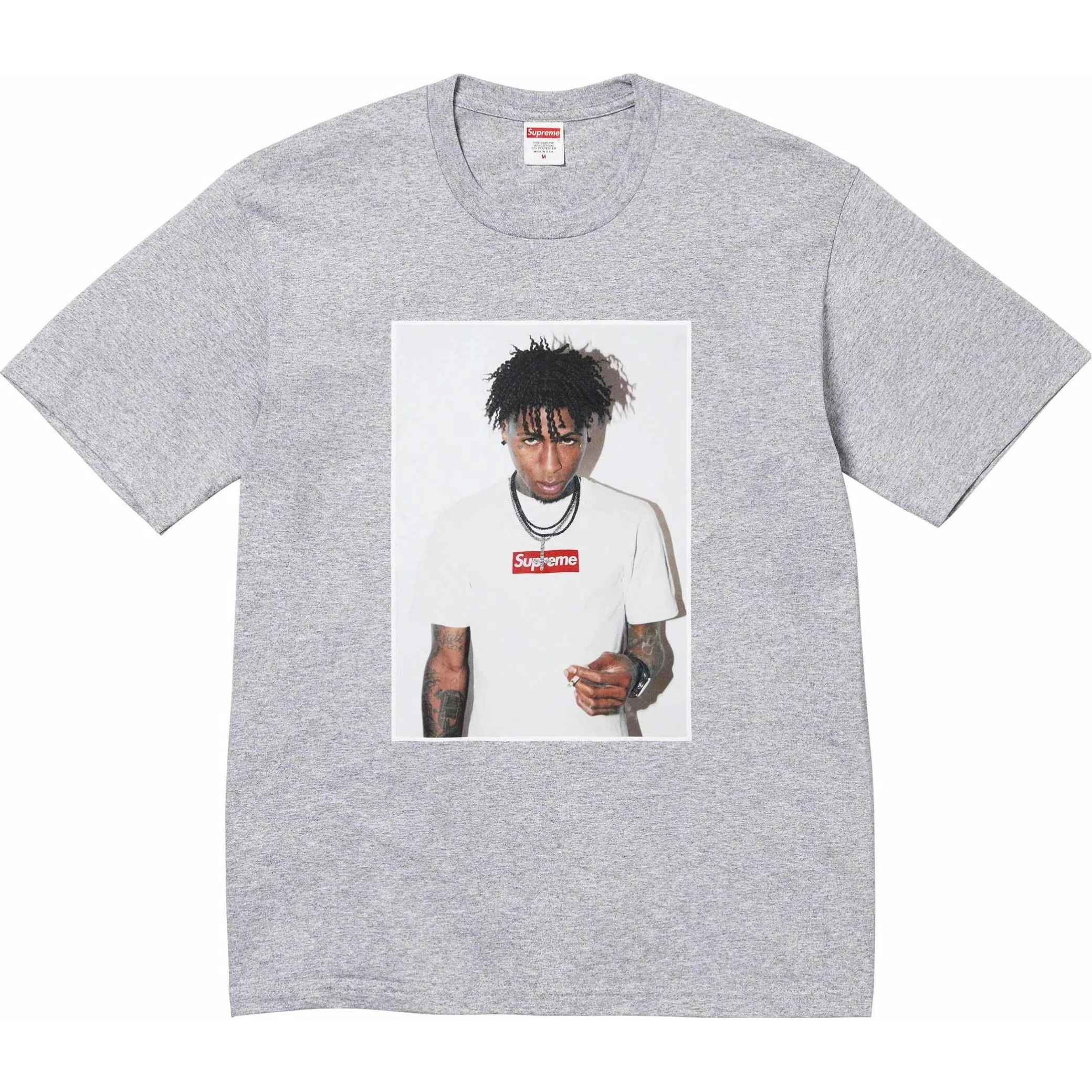 Футболки Supreme FW23 WEEK1 NBA YOUNGBOY Tee "Heather Grey" | Farsel