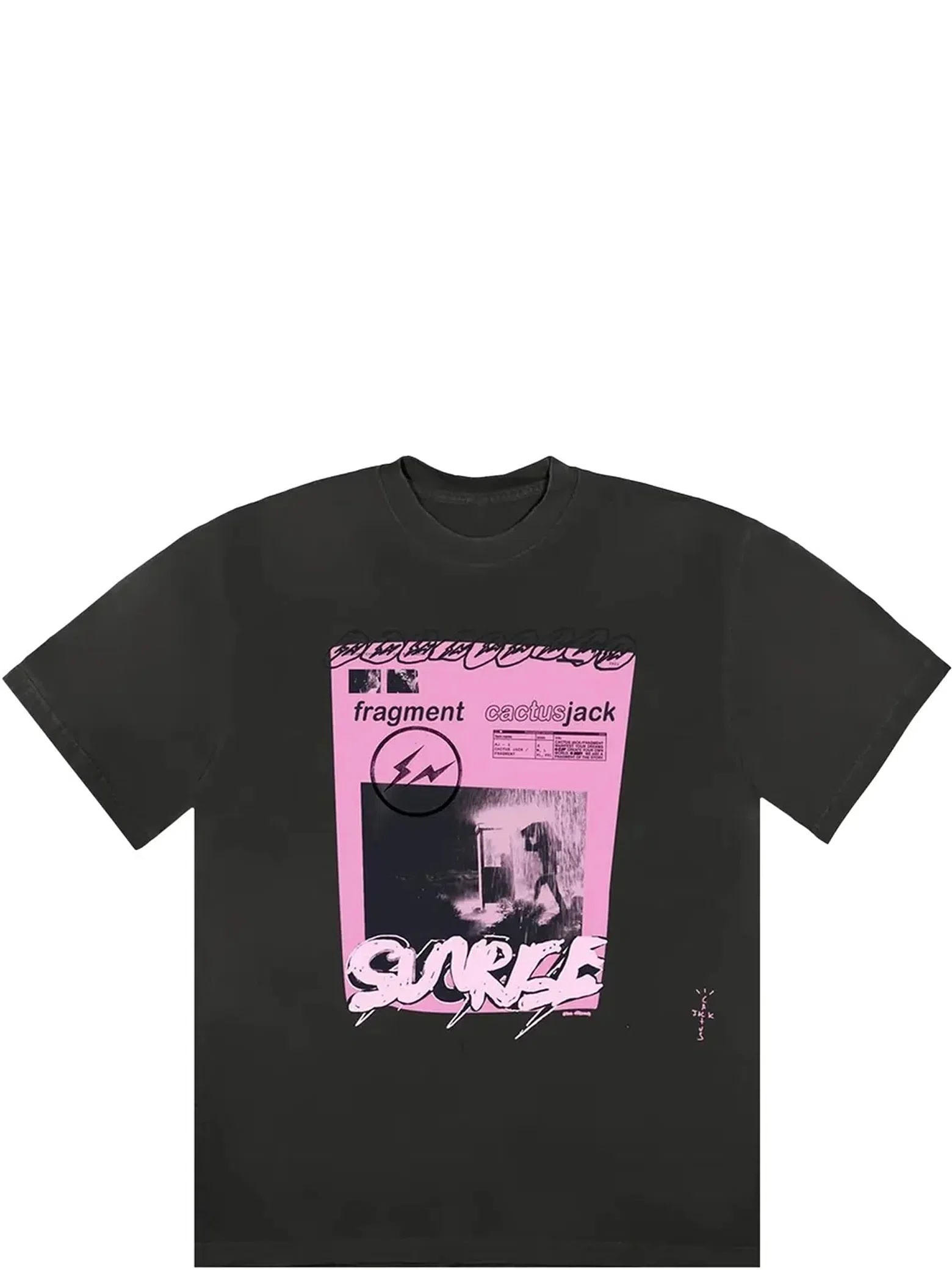 Футболки Travis Scott FW21 Fragment Pink Sunrise Tee "Black" | Farsel