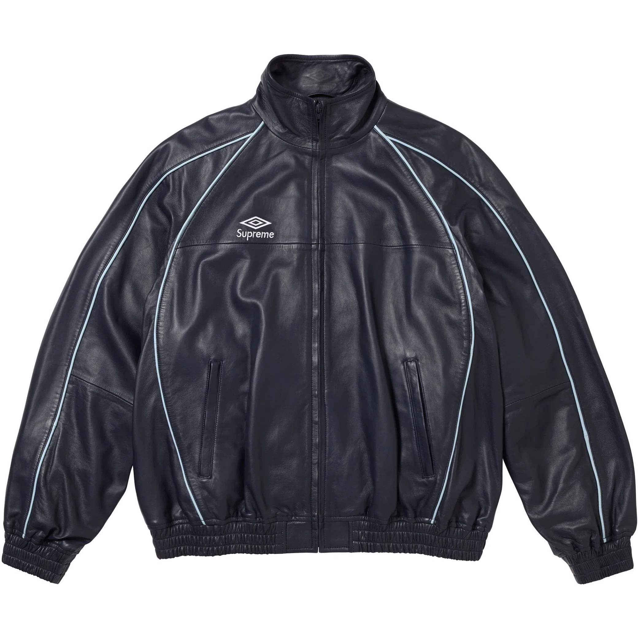  Supreme FW25 Umbro Leather Track Jacket "Navy" | Farsel
