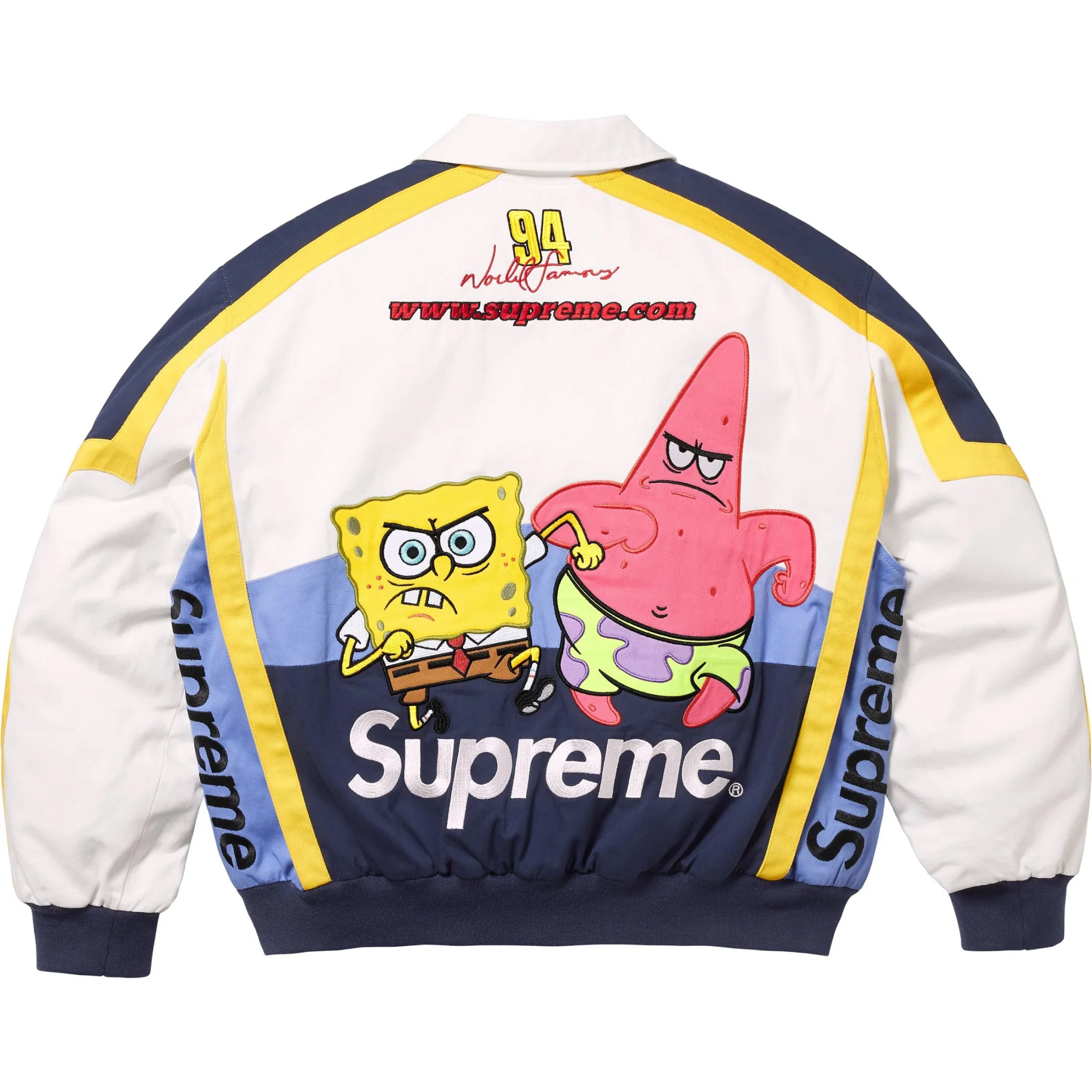 Куртки Supreme SS25 SpongeBob SquarePants Jeff Hamilton Racing Jacket "White" | Farsel