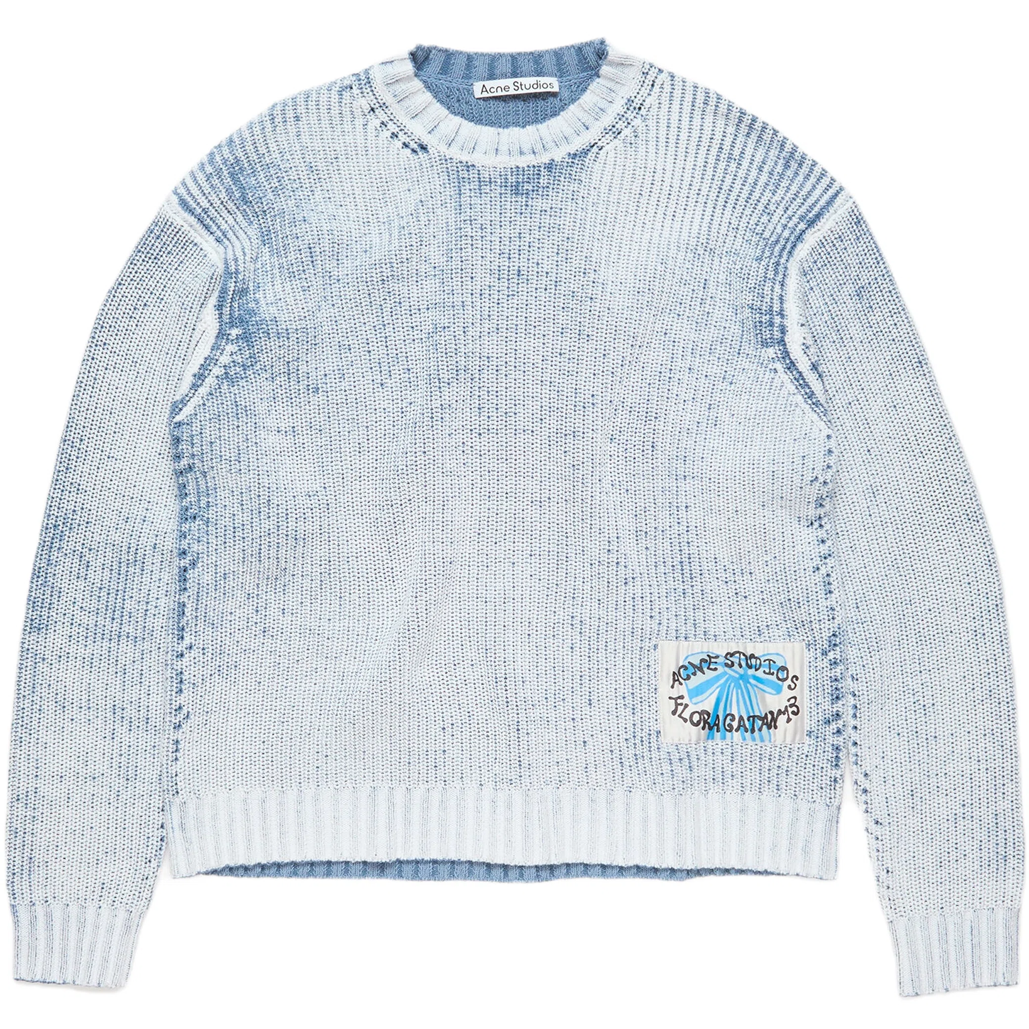 Свитеры Acne Studios Crew Neck Jumper "Denim Blue / White" | Farsel