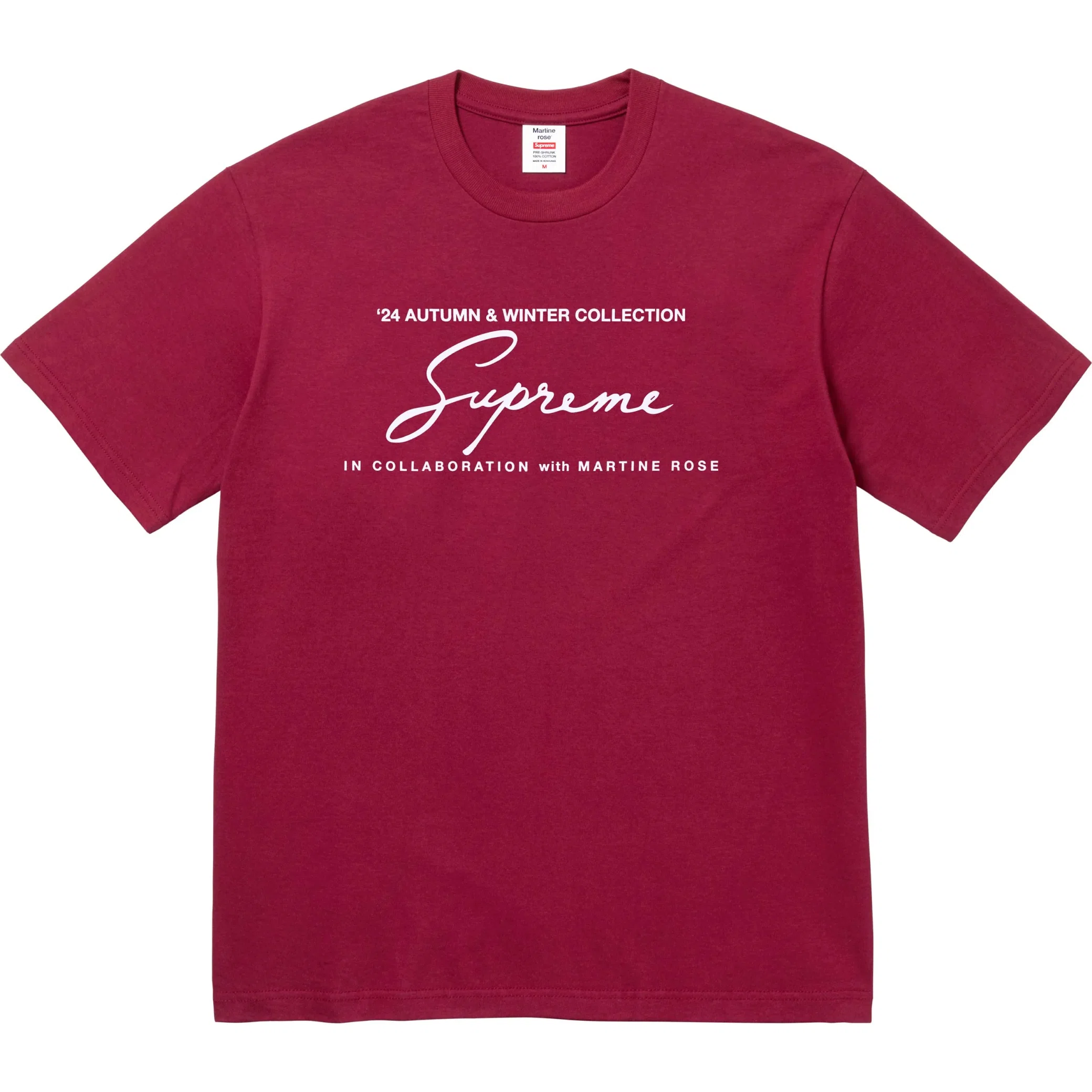  Supreme FW24 Martine Rose Tee "Cardinal" | Farsel