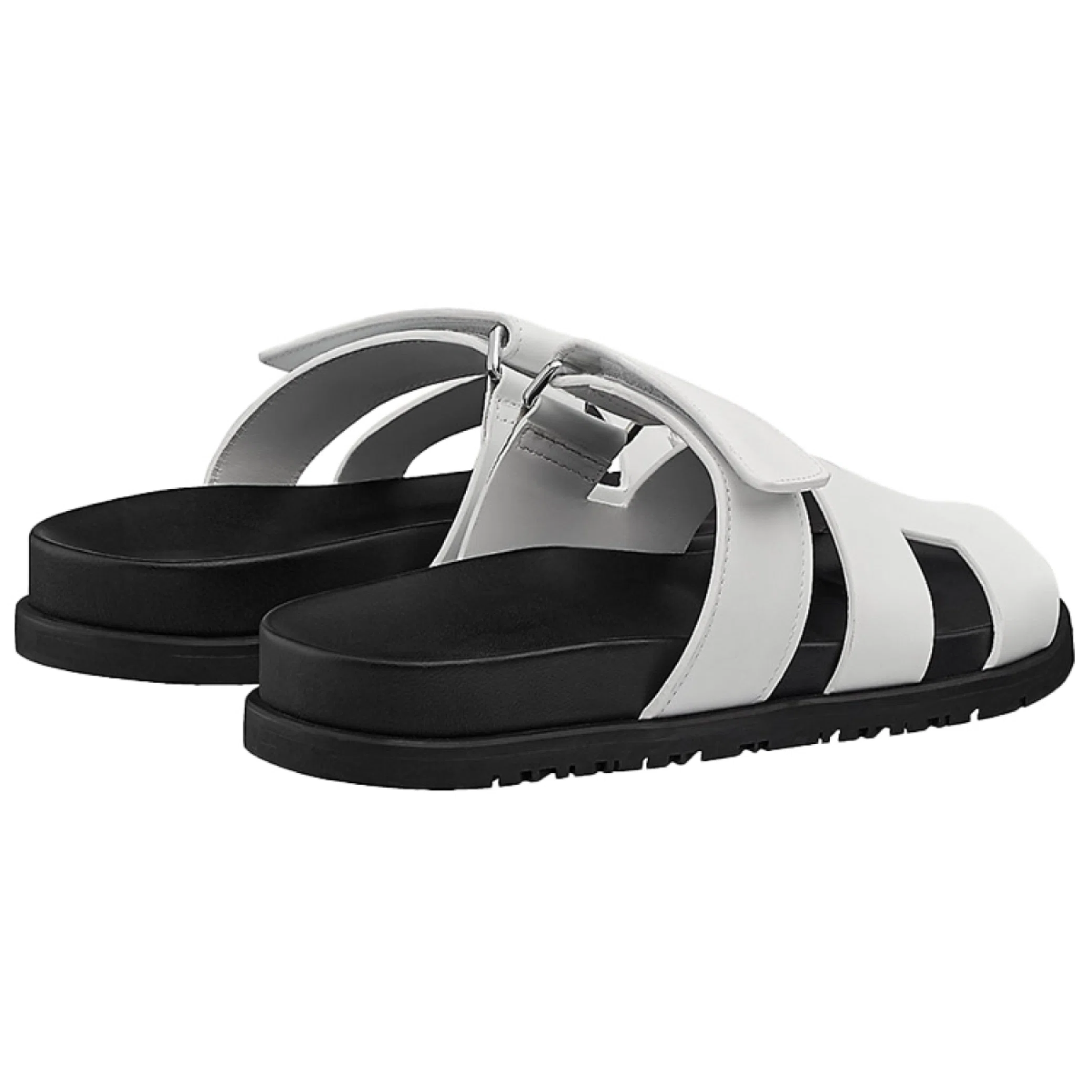 Hermes Chypre Leather Slides WMNS "White" | Farsel