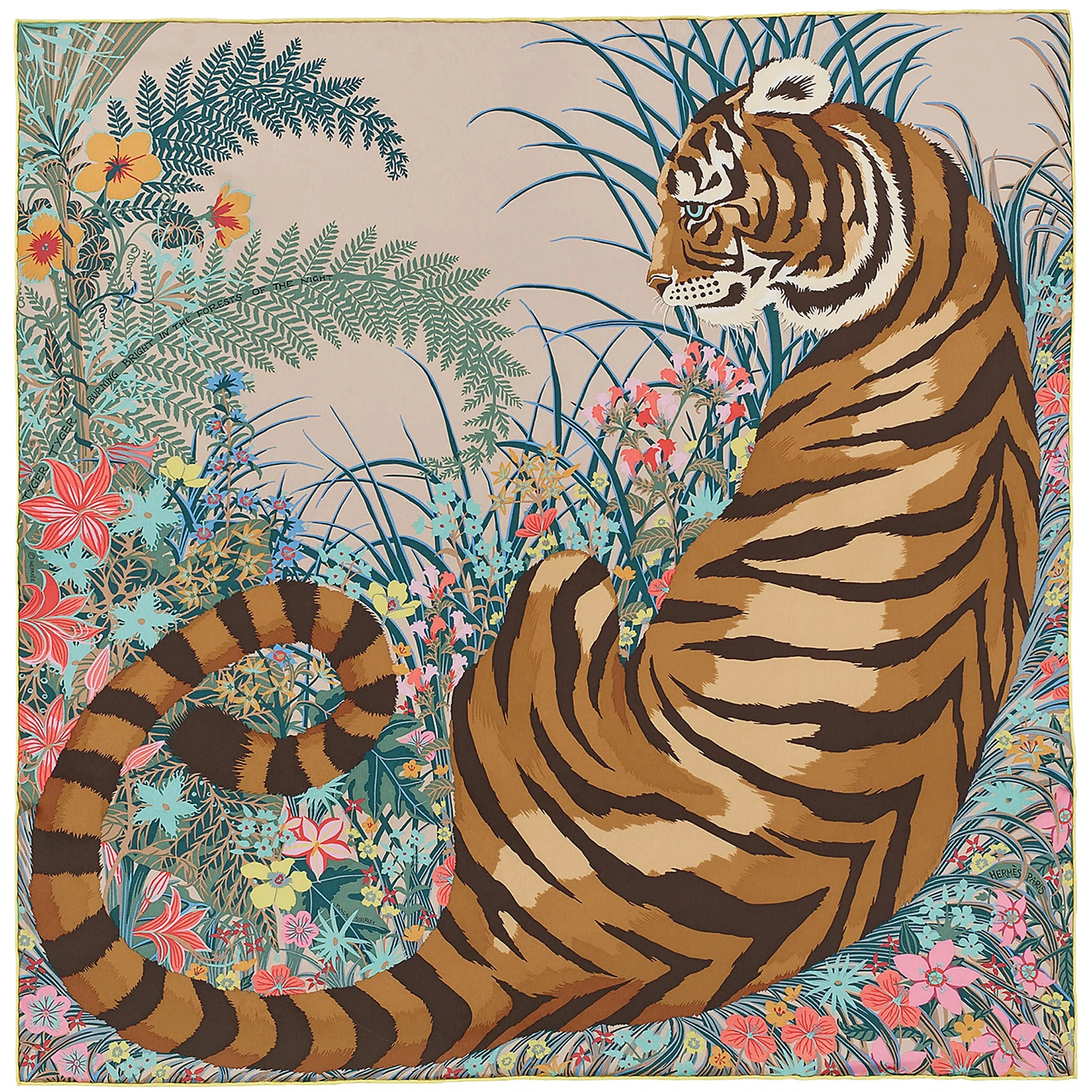 Платки Hermes Tyger Tyger Scarf 70 "Beige Cendre / Brun / Multicolore" | Farsel