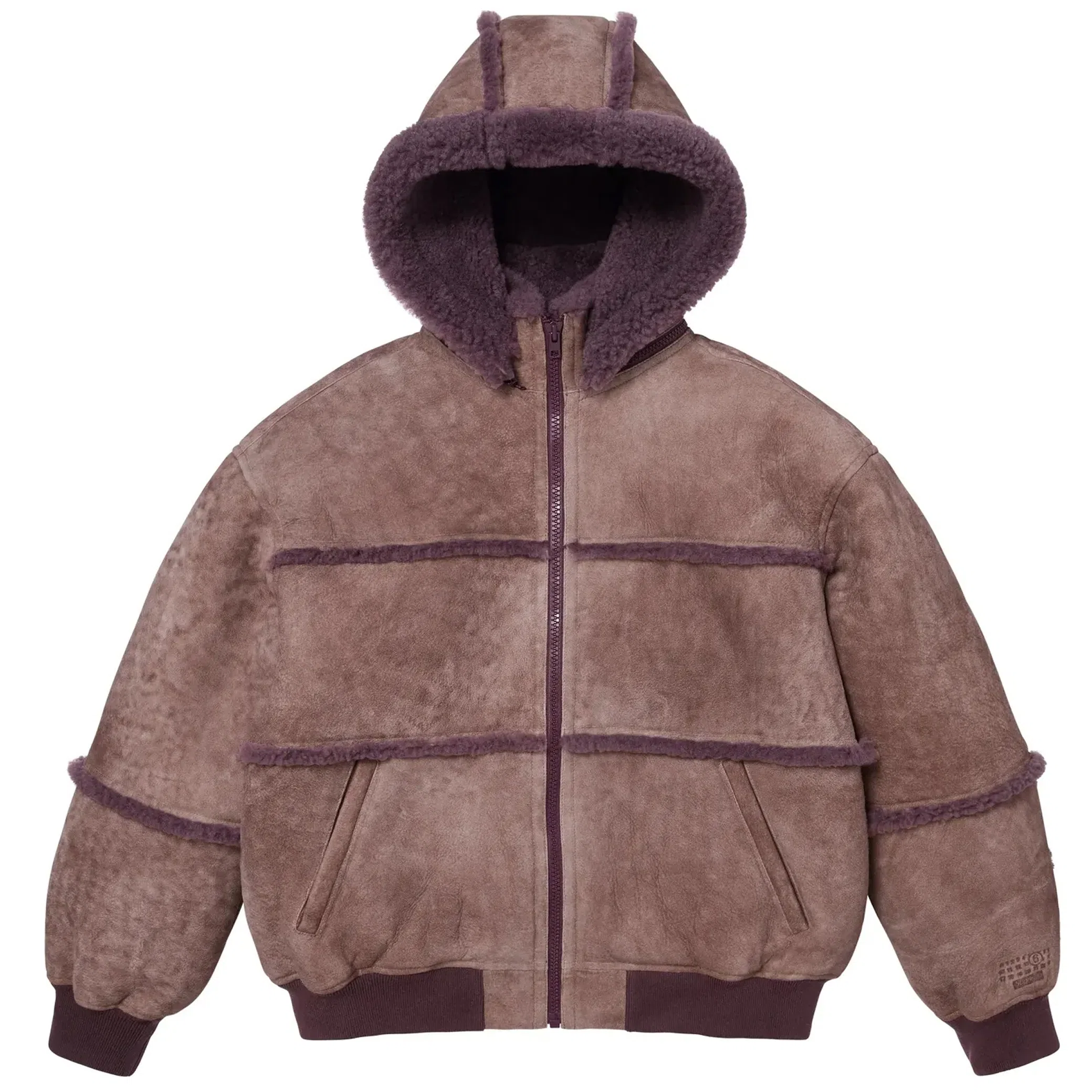 Куртки Supreme MM6 Maison Margiela x Hooded Shearling Bomber Jacket "Purple" | Farsel