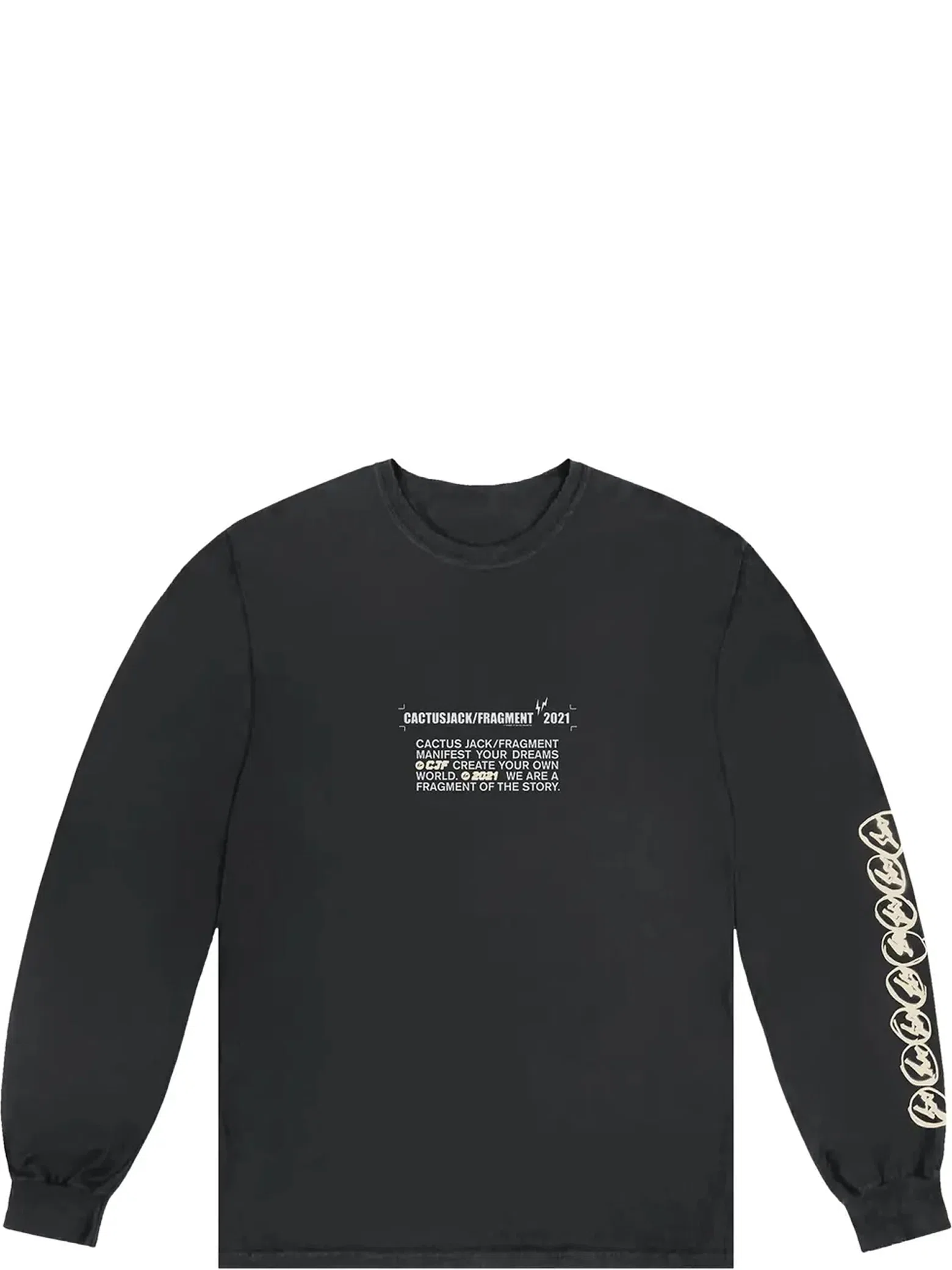 Лонгсливы Travis Scott FW21 Fragment Logo Long-Sleeve "Black" | Farsel
