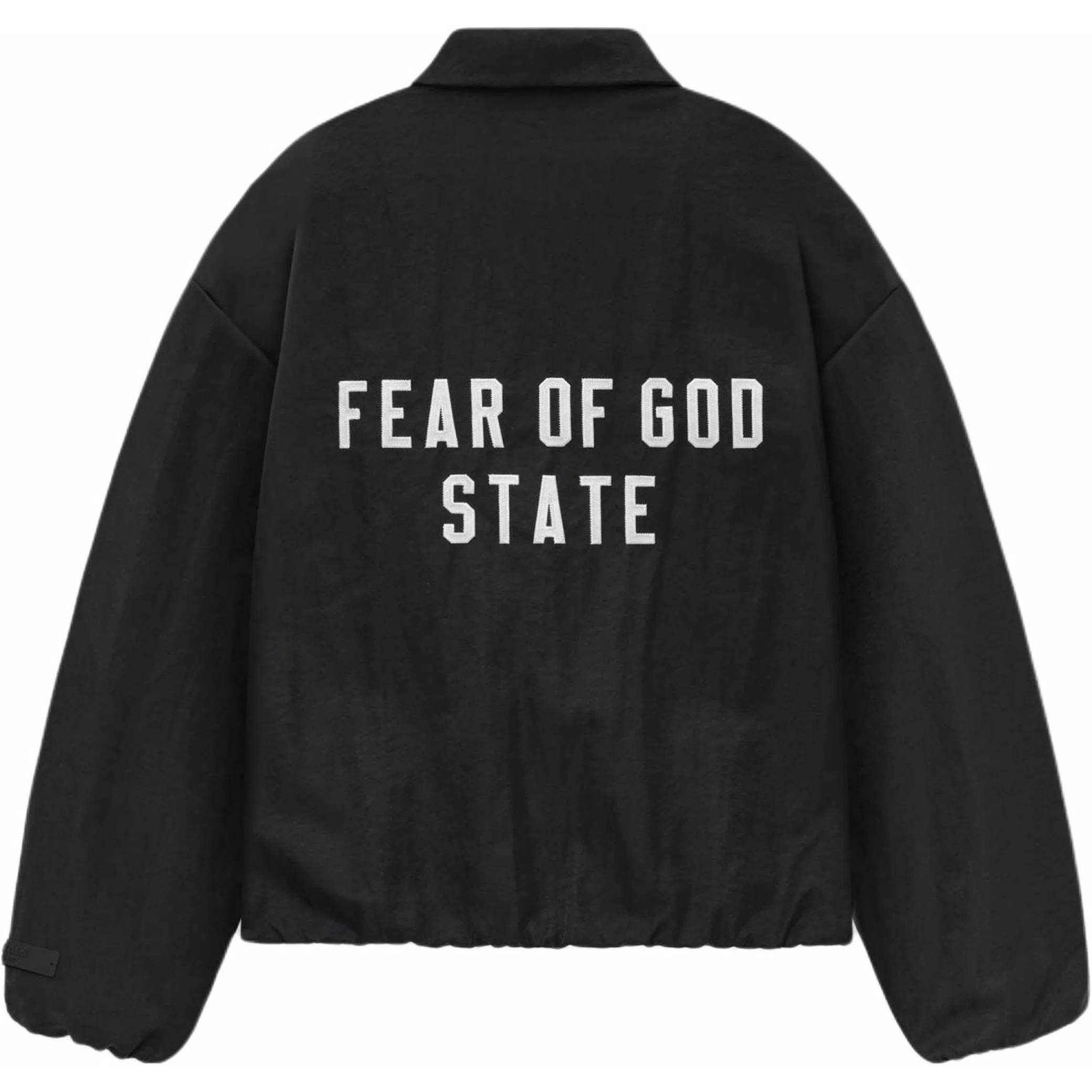  Fear of God FW24 Essentials Textured Nylon Trucker Jacket "Black" | Farsel