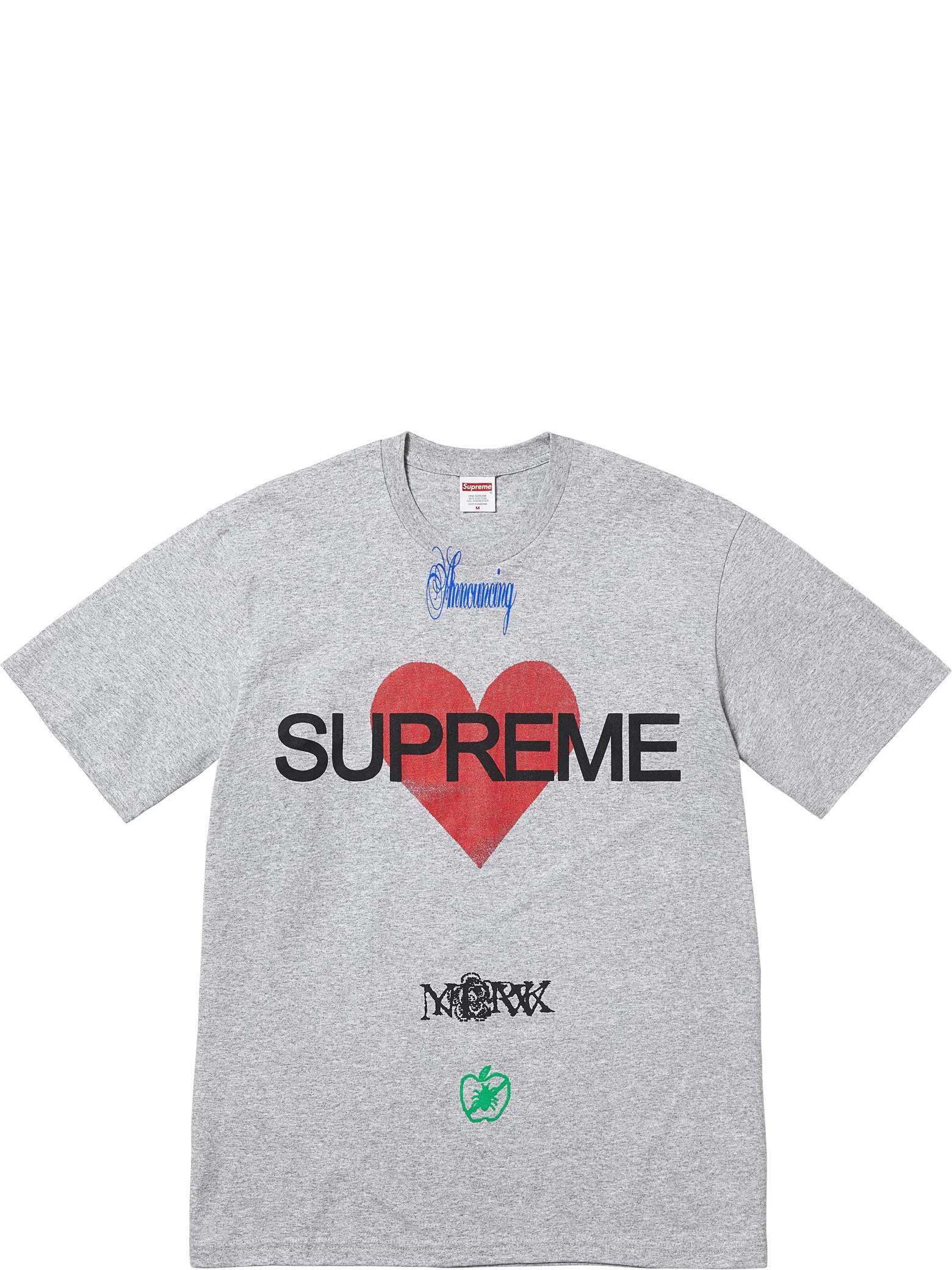 Футболки Supreme SS25 Announcing Tee "Heather Grey" | Farsel
